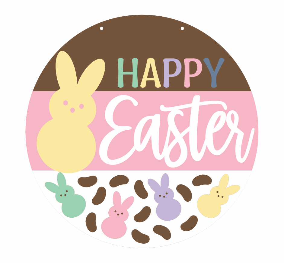 1/4 Thick Unfinished Wood Easter Jelly Bean Door Sign Craft Kit