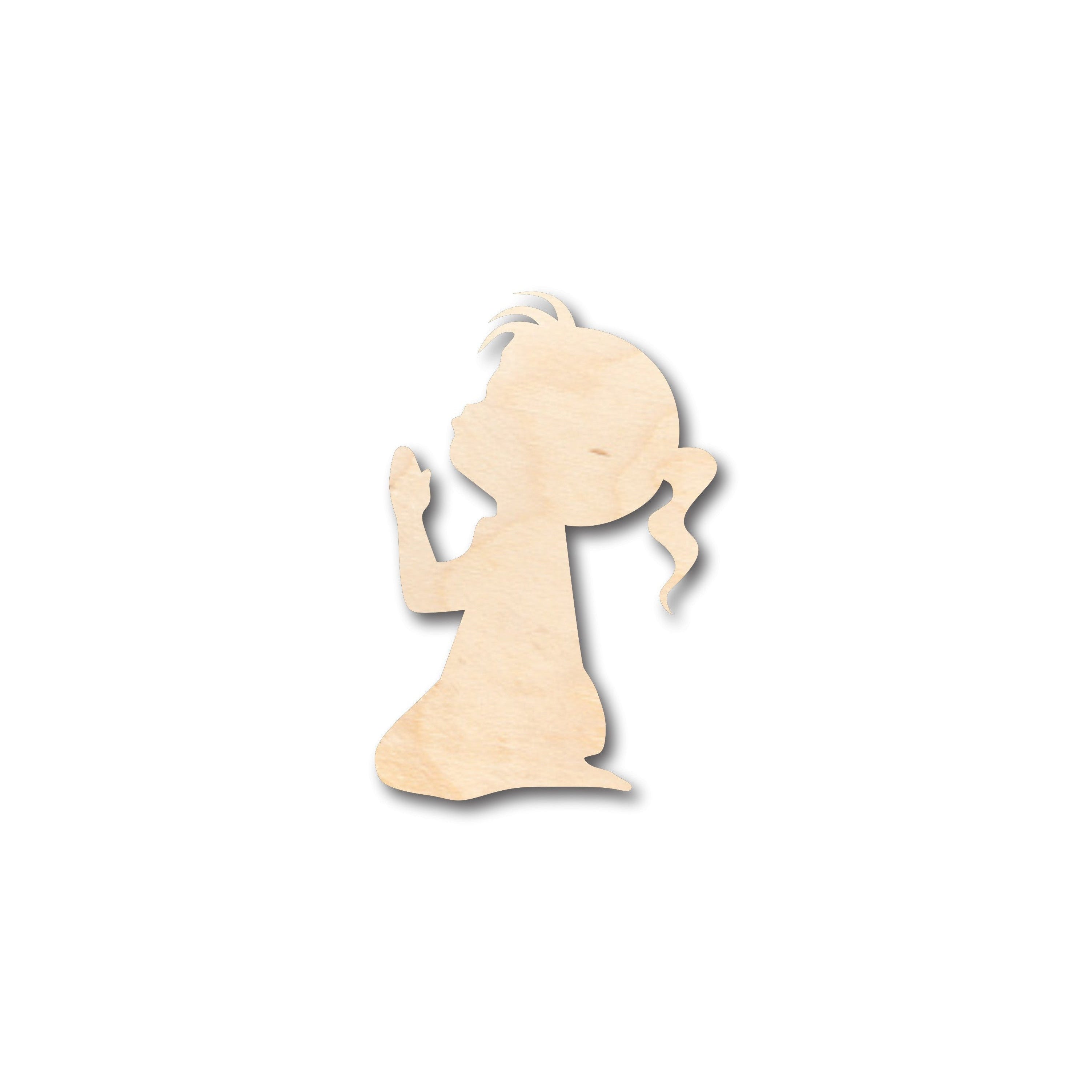 Unfinished Wood DIY Craft - Praying Girl Shape, Ideal for Up to 46 Do - It - Yourself Projects