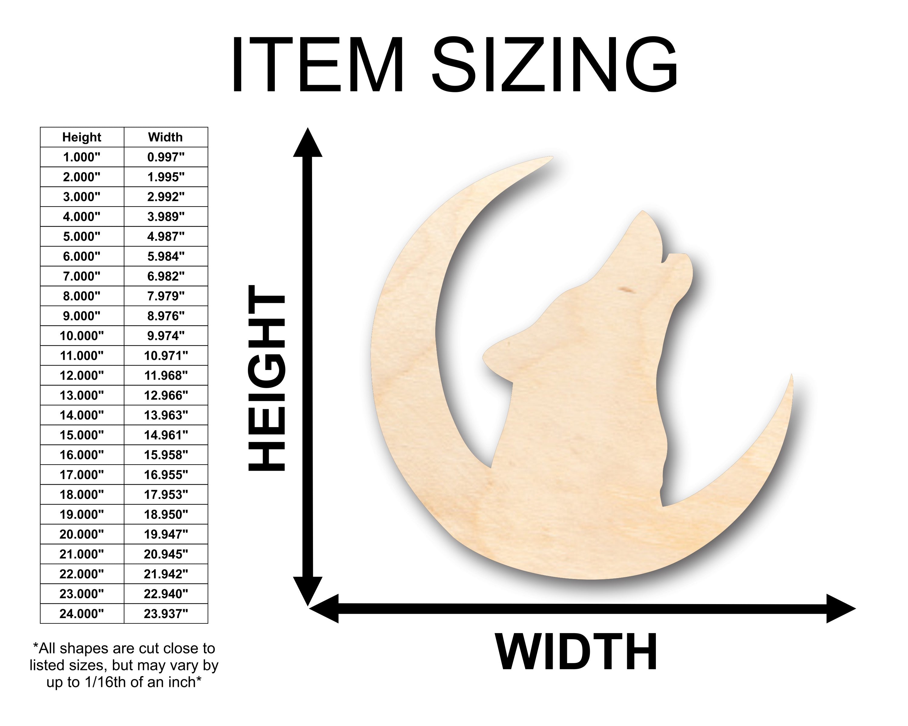 Unfinished Wood DIY Craft - Howling Wolf Woodland Wildlife Shape Available for Up to 46 Customization Projects