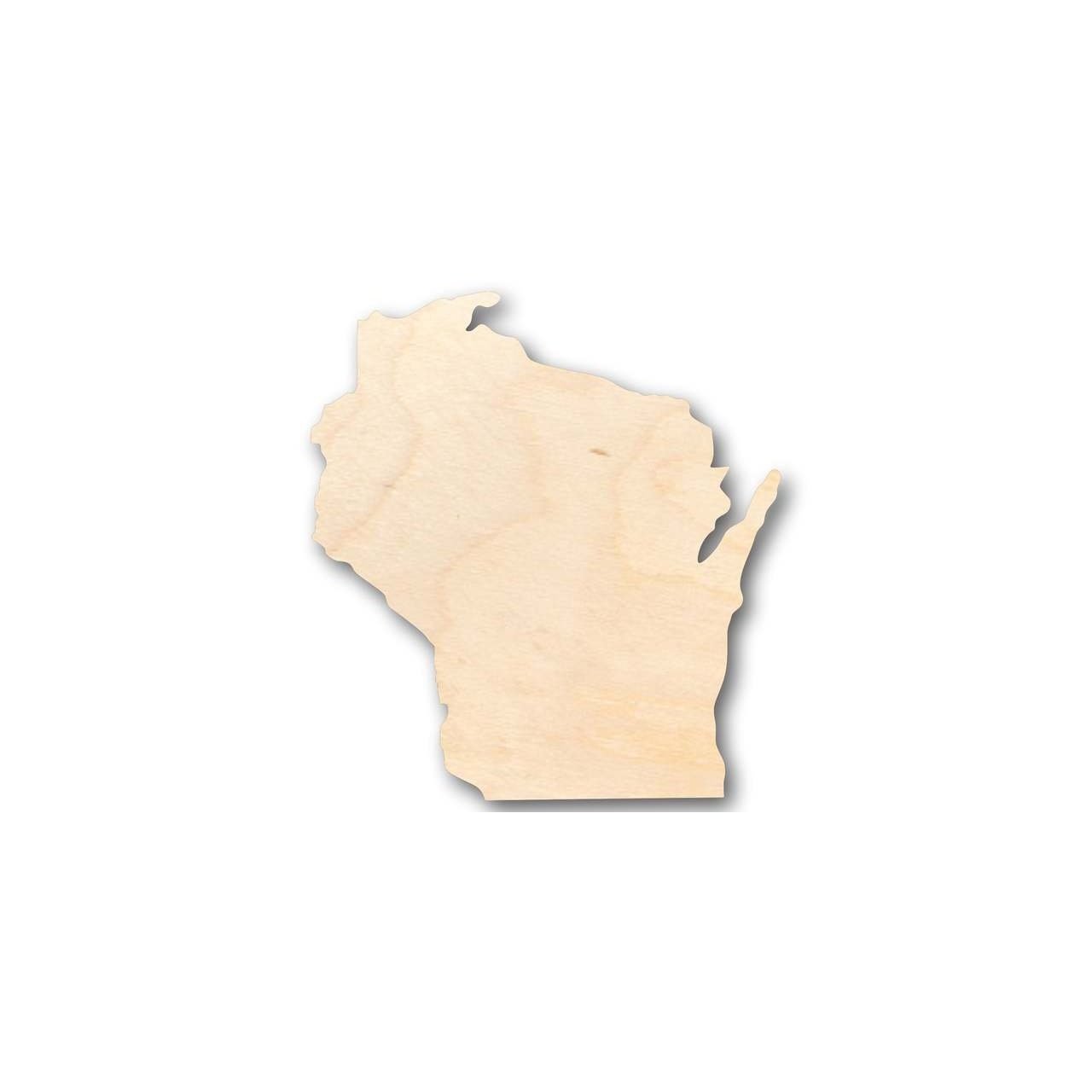 DIY Unfinished Wisconsin - Shaped Wood Craft up to 46 for State Crafts