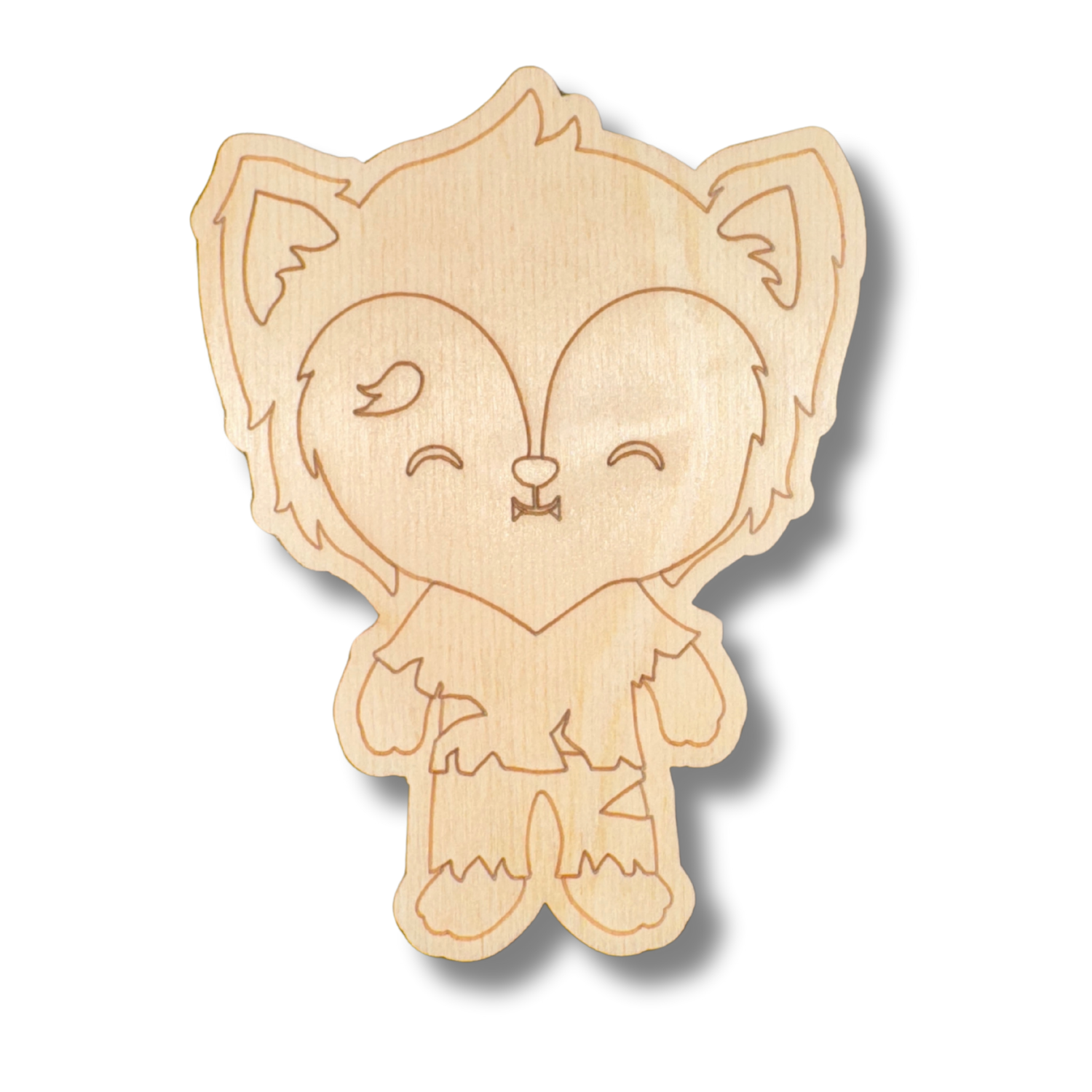 Unfinished DIY Wood Etched Werewolf Shapes for Up to 30 Line Painting Crafts