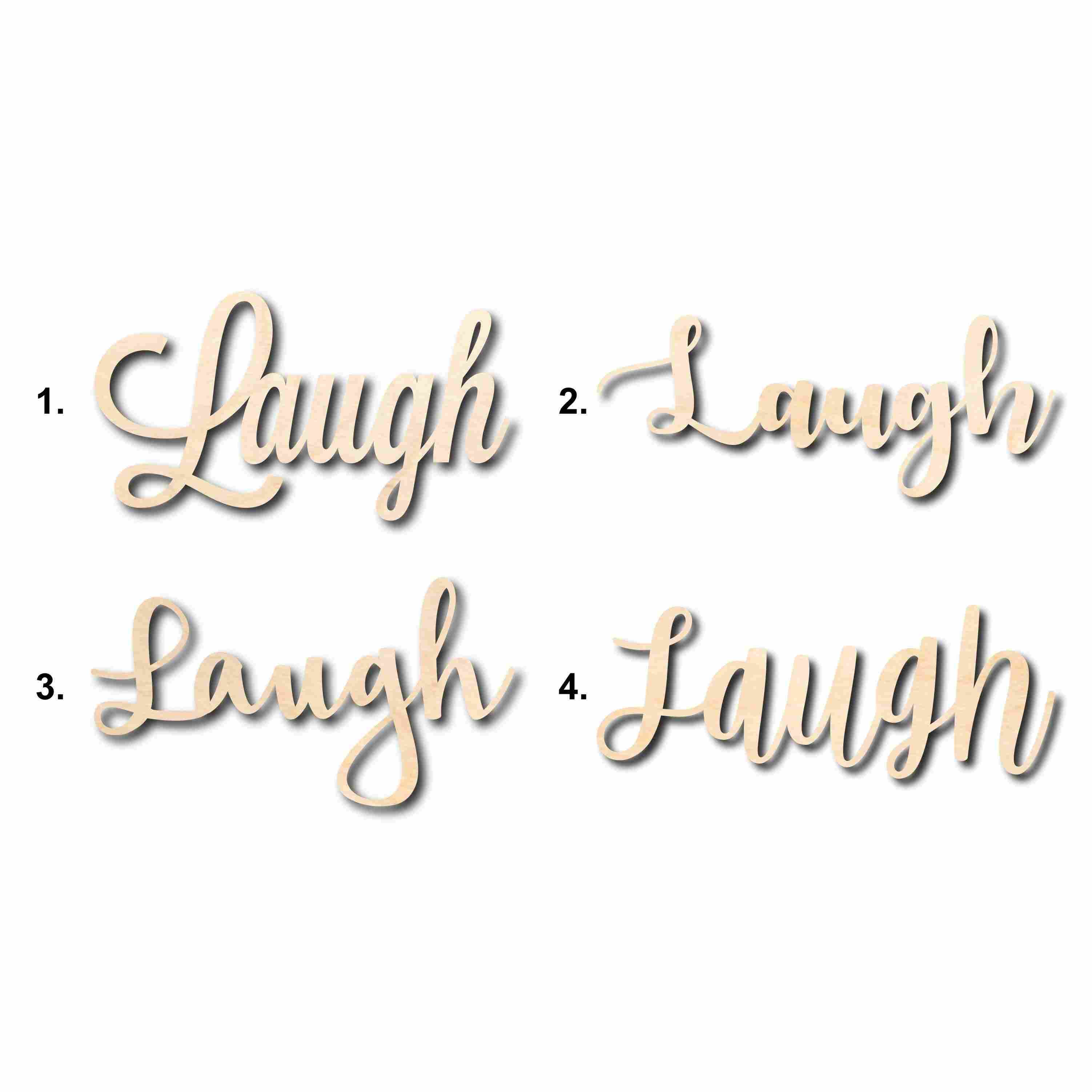 Unfinished DIY Wood Cutout Laugh Sign for Home Decor Crafts