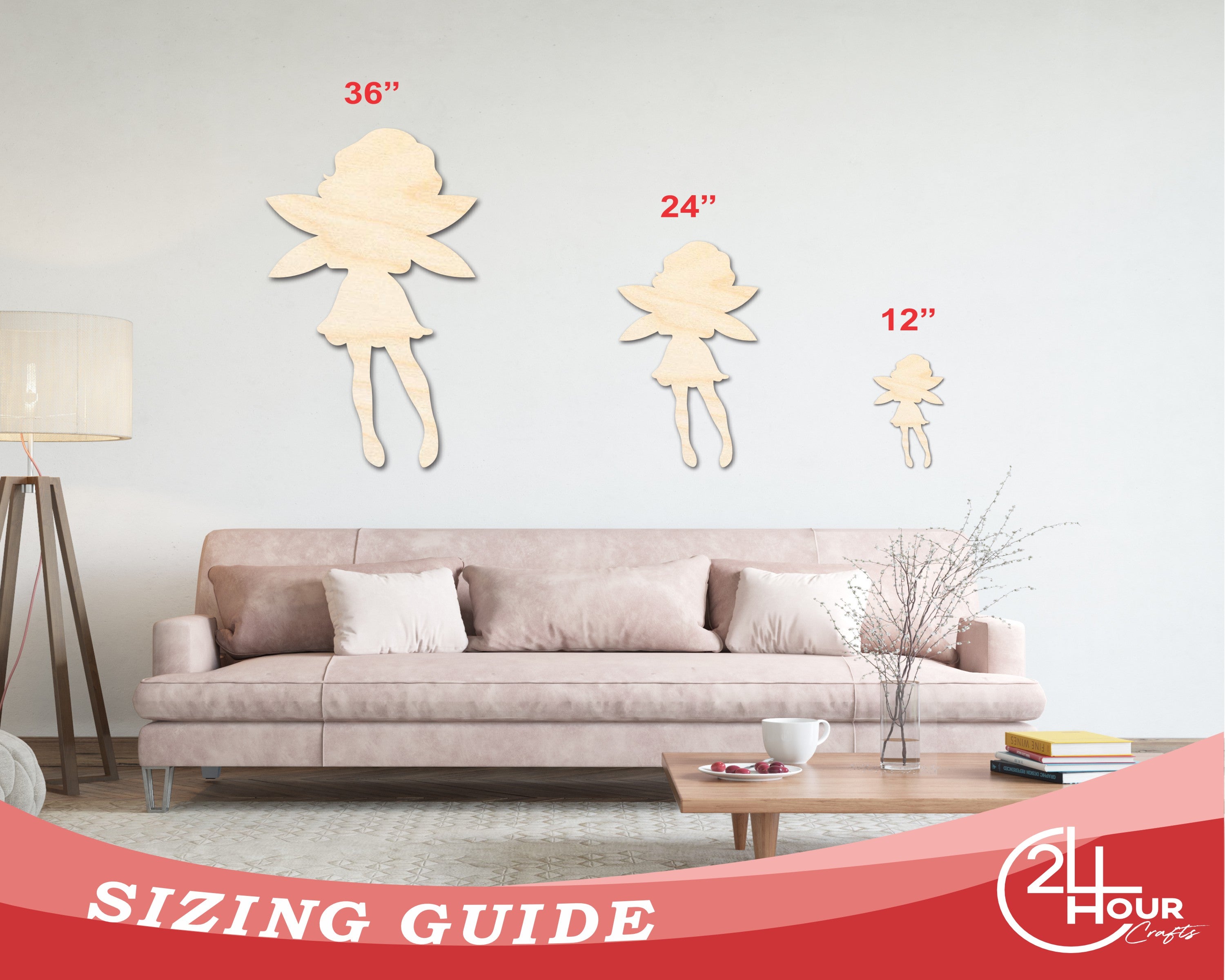 Unfinished DIY Wood Fairy - Shaped Craft Cutouts with Up to 46 Sizes for Your Creative Projects