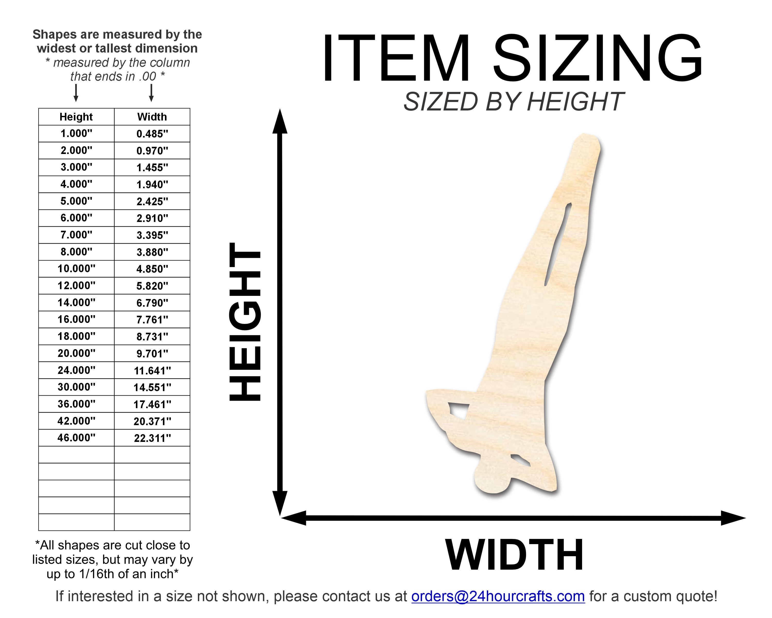 DIY Unfinished Baltic Birch Gymnast Flip Shape Cutout - Up to 46 Inches