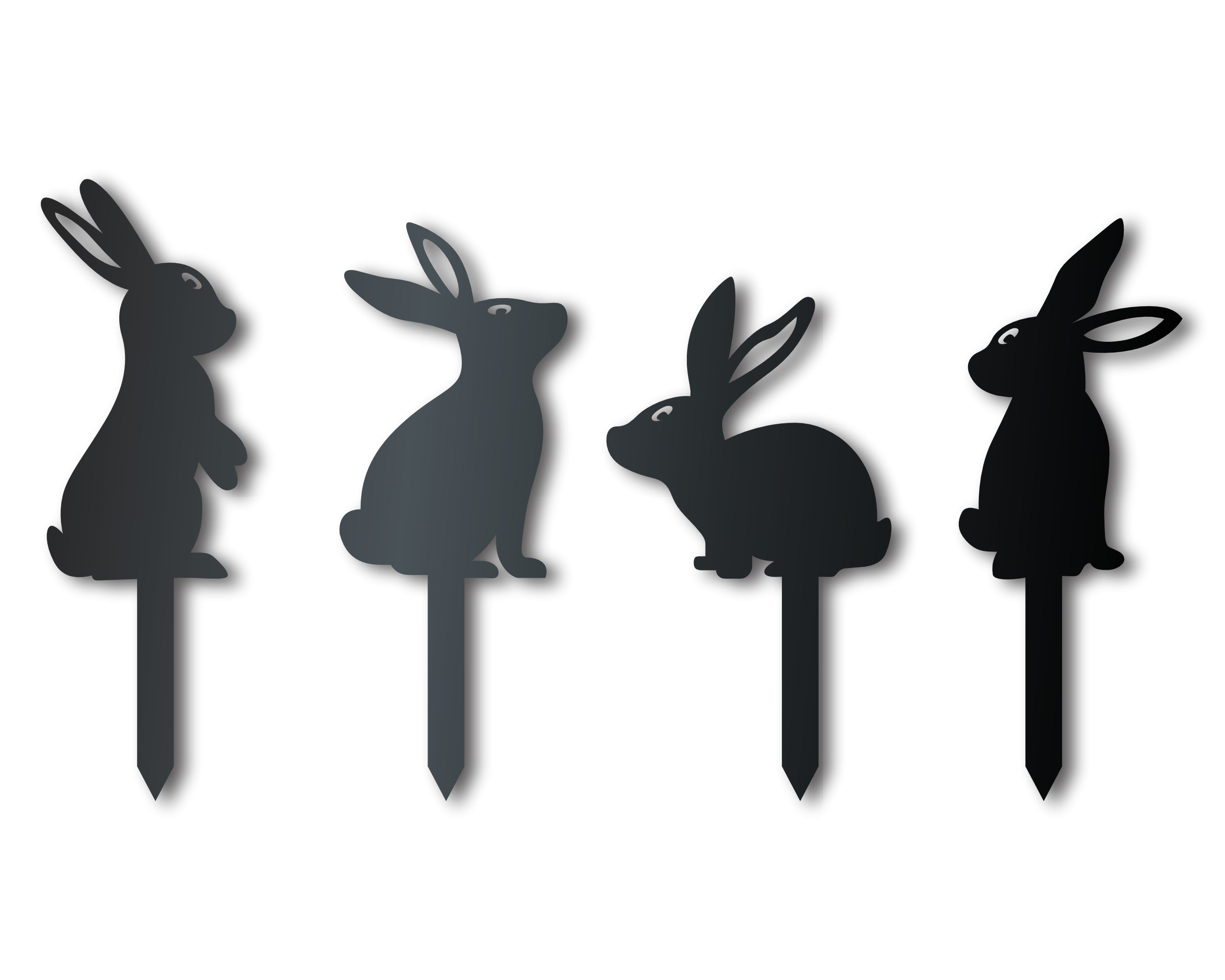 Decorative Metal Bunny-shaped Garden Stakes with Up to 24 Pieces and More than 20 Color Choices