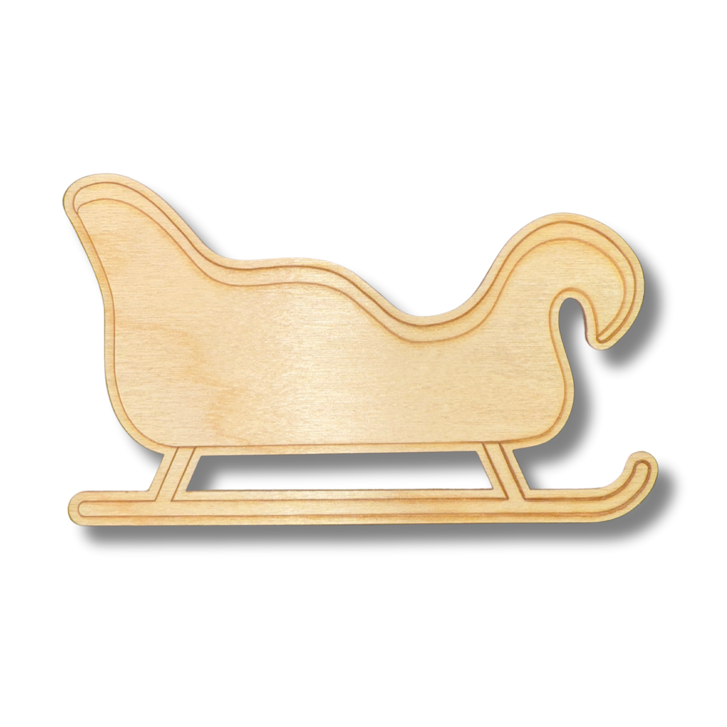 DIY Unfinished Wood Etched Santa's Sleigh Shape for Up to 30 Paint - by - Line Crafts
