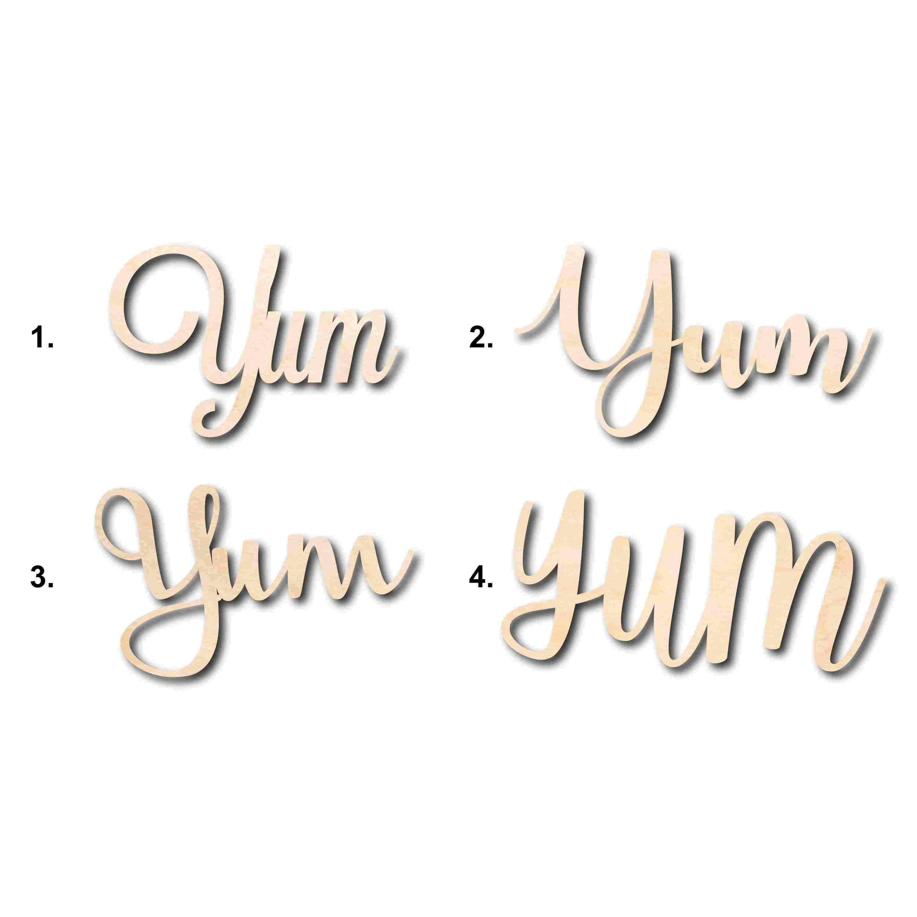 Yum Sign Unfinished Wood Cutout for DIY Home Decor Crafts