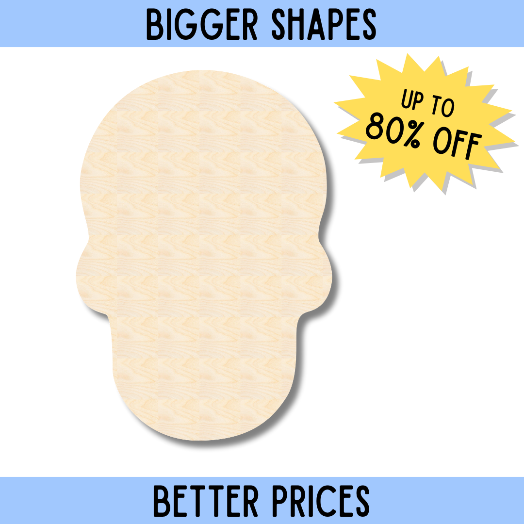 Enhanced Unfinished Wood Sugar Skull Silhouette for DIY Craft Projects