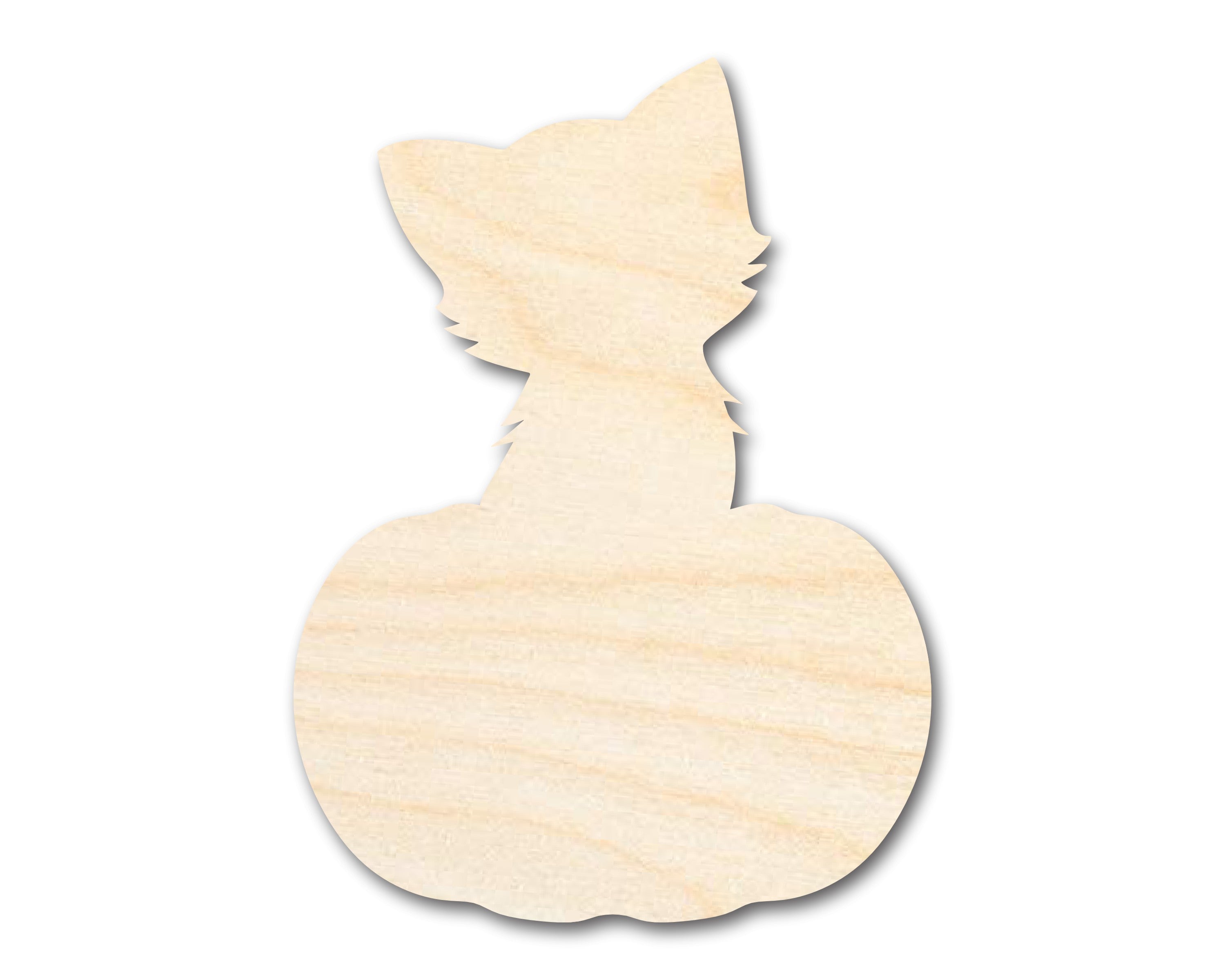 Unfinished Wood DIY Fall Cat Craft Cutout in Pumpkin Shape | Up to 46 Inches for Multiple DIY Projects