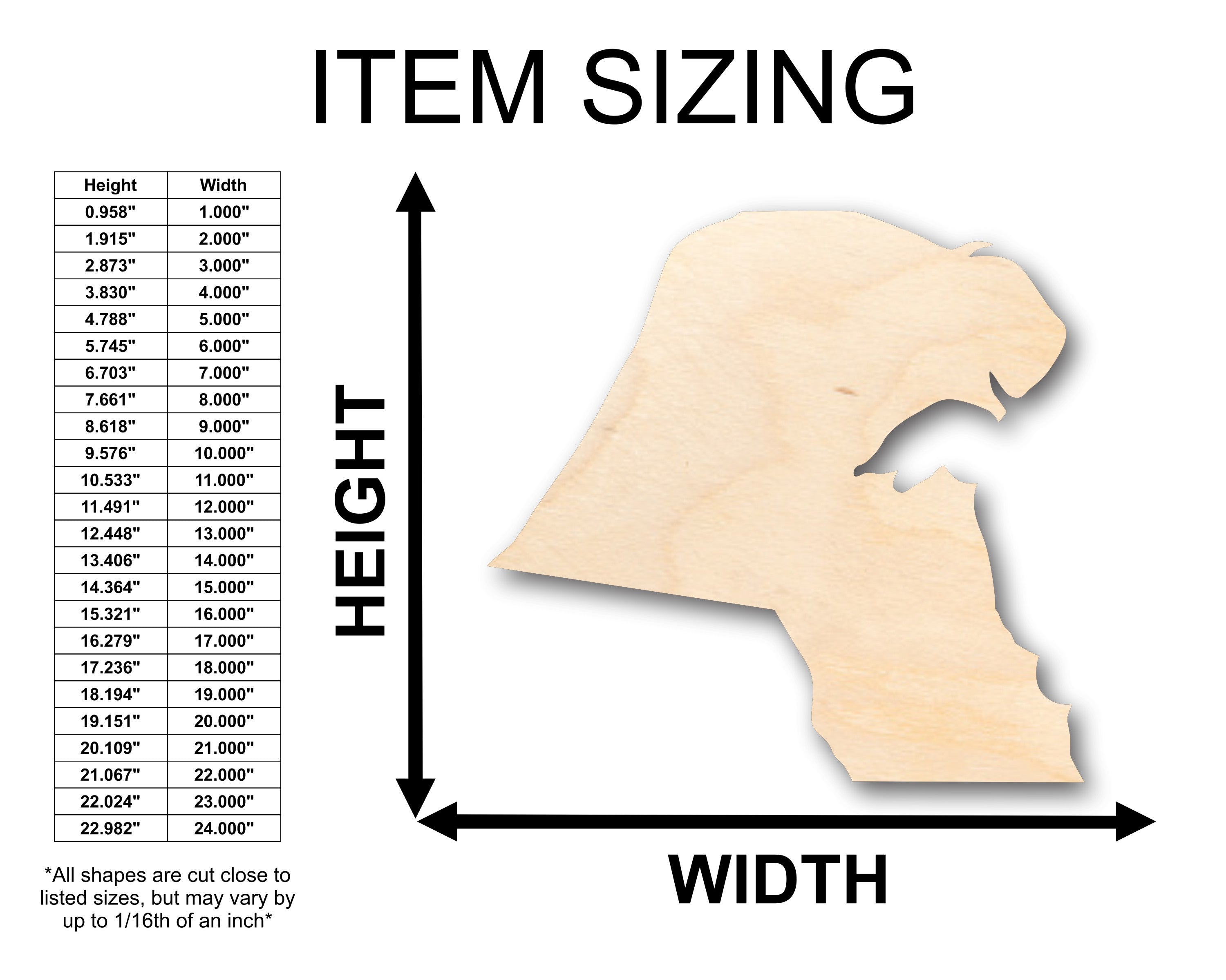 DIY Unfinished Wood Kuwait Country Shape Craft - Up to 46 Sizes