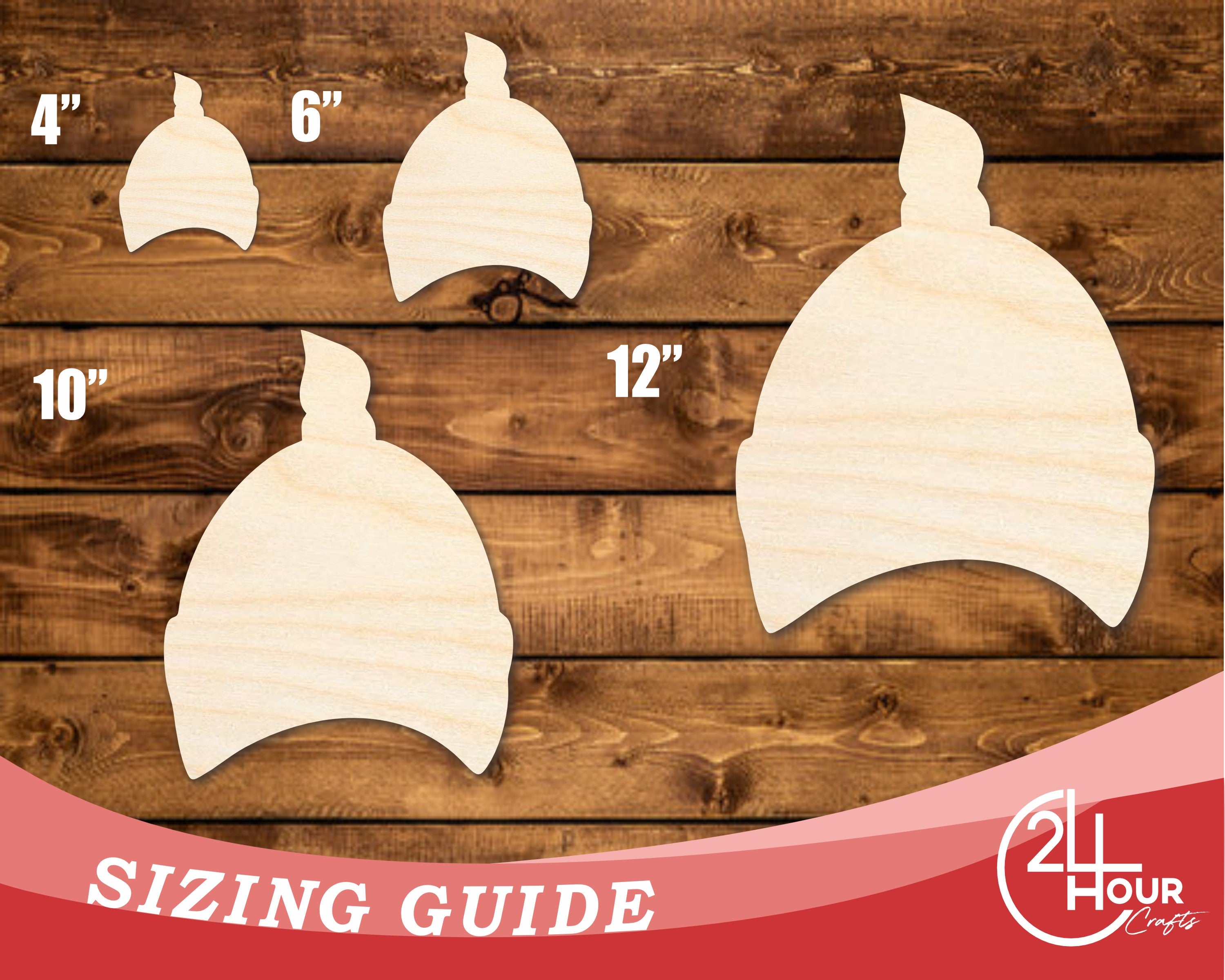 Unfinished DIY Craft Cutout in the Shape of a Newborn Baby Hat for Up to 46 Do - It - Yourself Projects