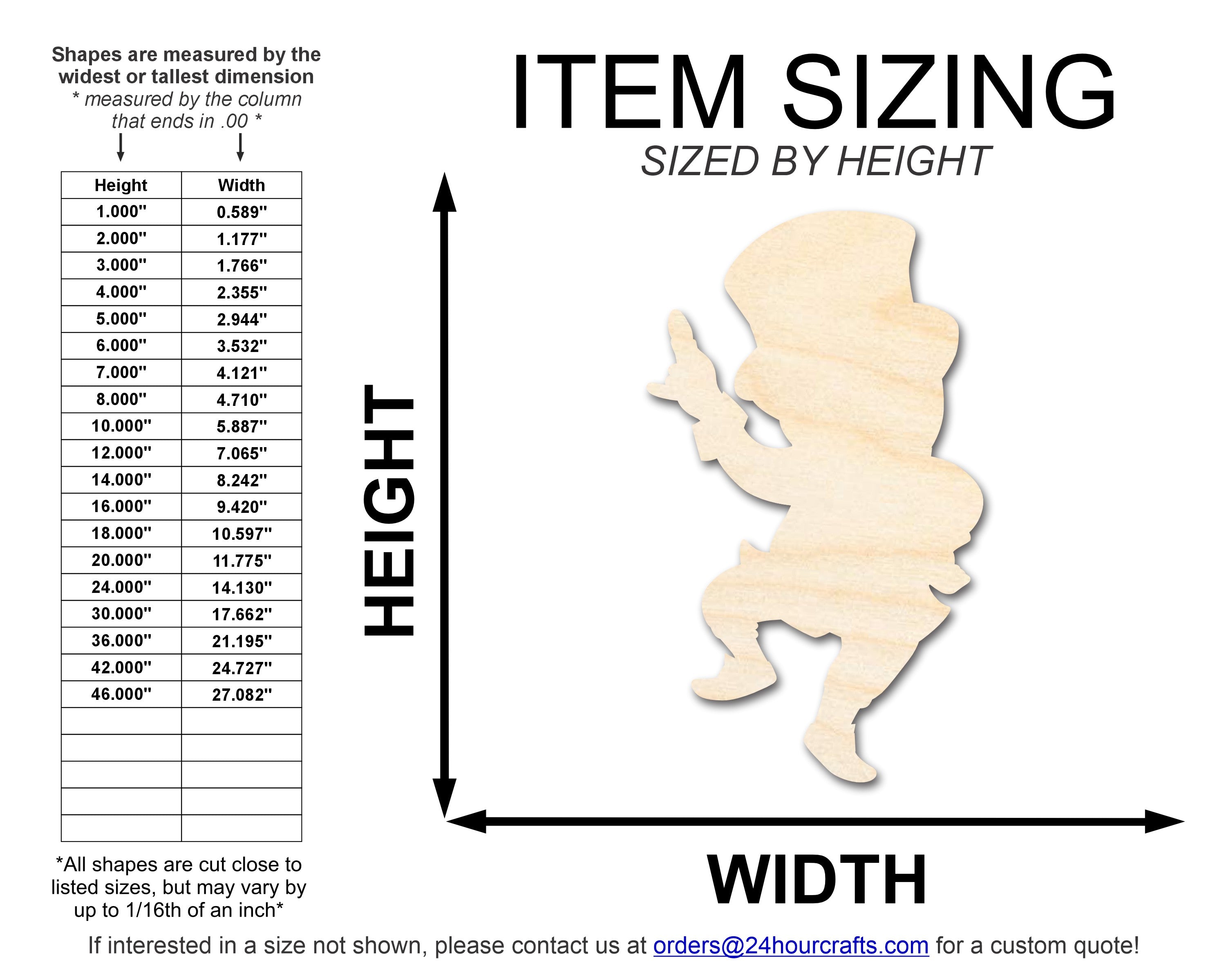 DIY Unfinished Baltic Birch Leprechaun Shape Cutouts up to 46 Inches