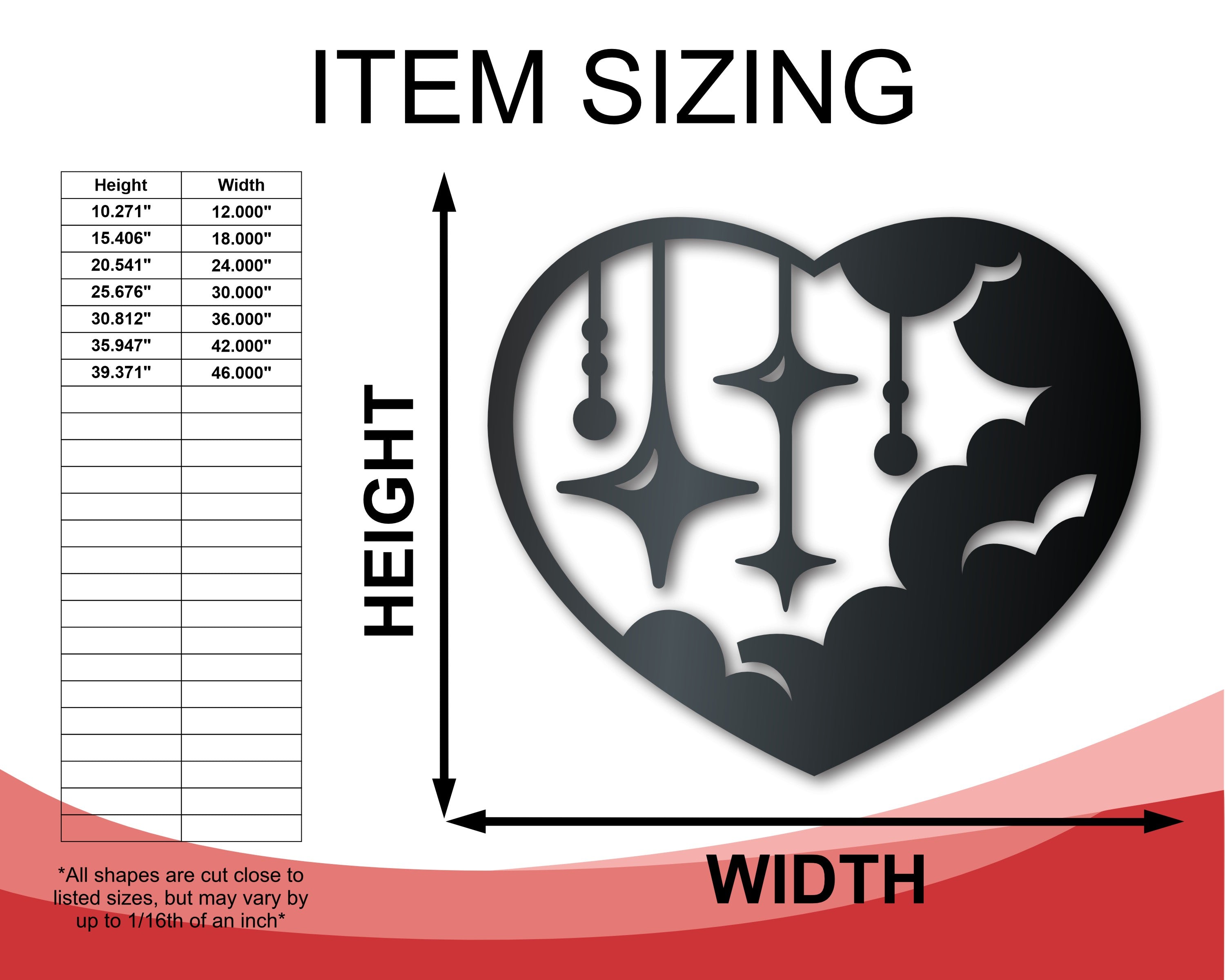 Customizable Metal Starry Heart Wall Art Sign with 14 Color Choices