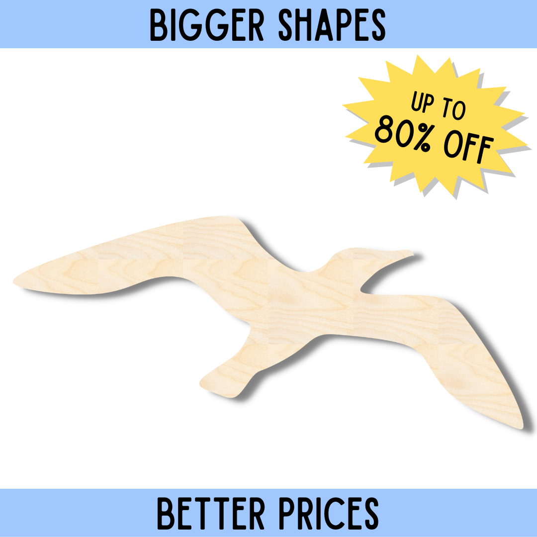 High - Quality Unfinished Wood Seagull - Shaped DIY Craft Cutout for Creative Projects in the Bigger and Better Collection