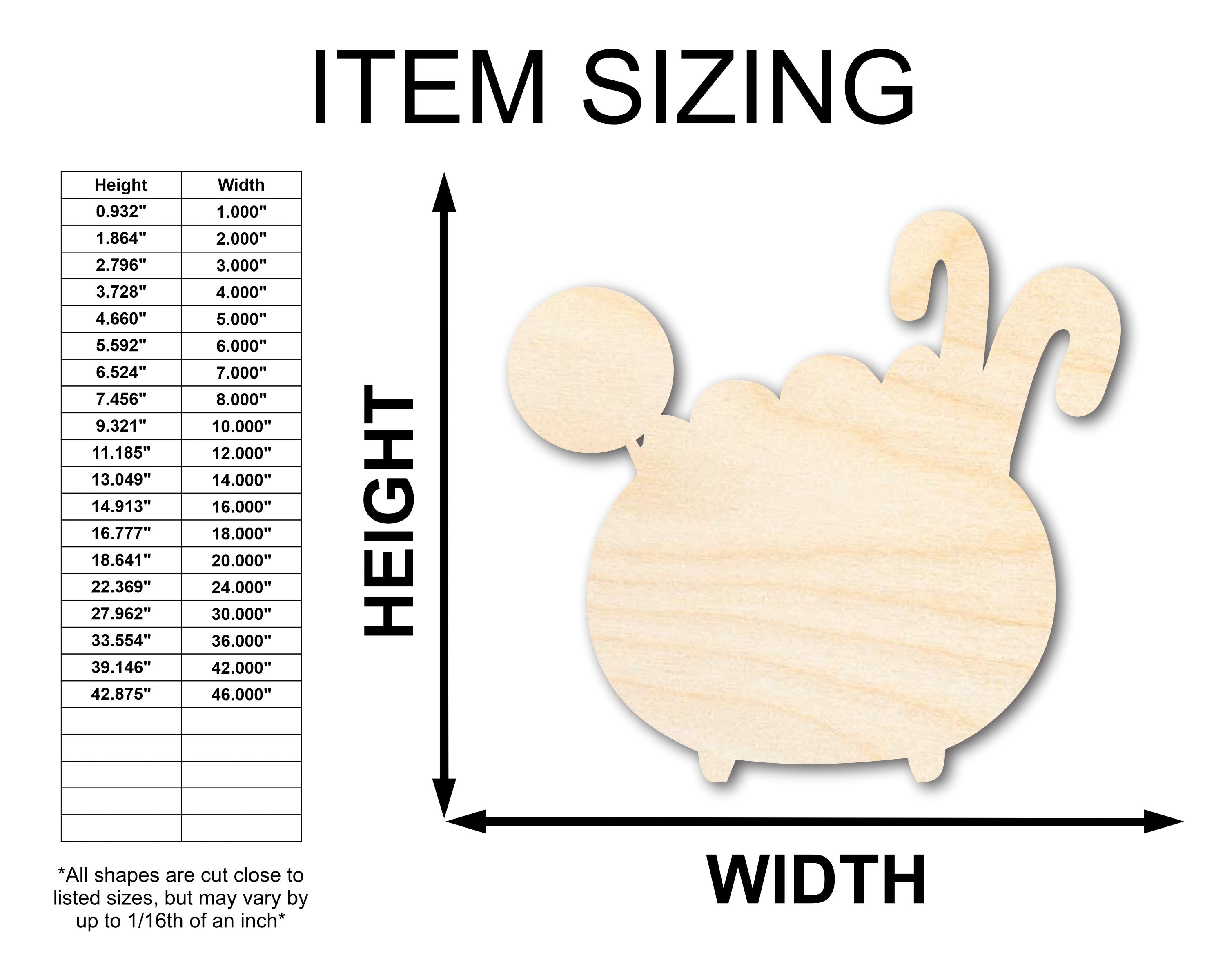 Unfinished Baltic Birch Wood Candy Cauldron Shape - Crafts up to 36 Inches