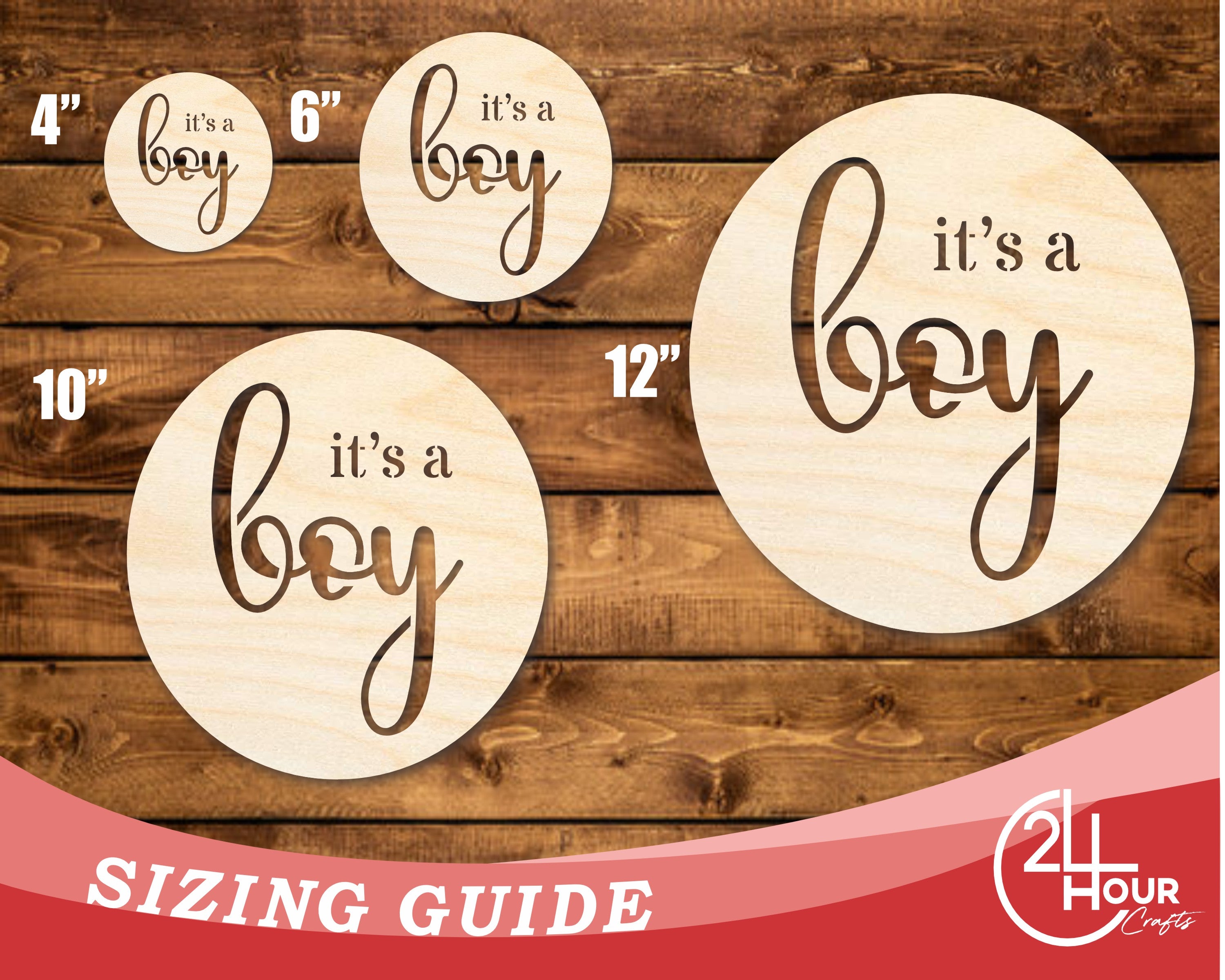 DIY Unfinished 'It's A Boy' Wood Cutout - Up to 46 Inches for Crafts