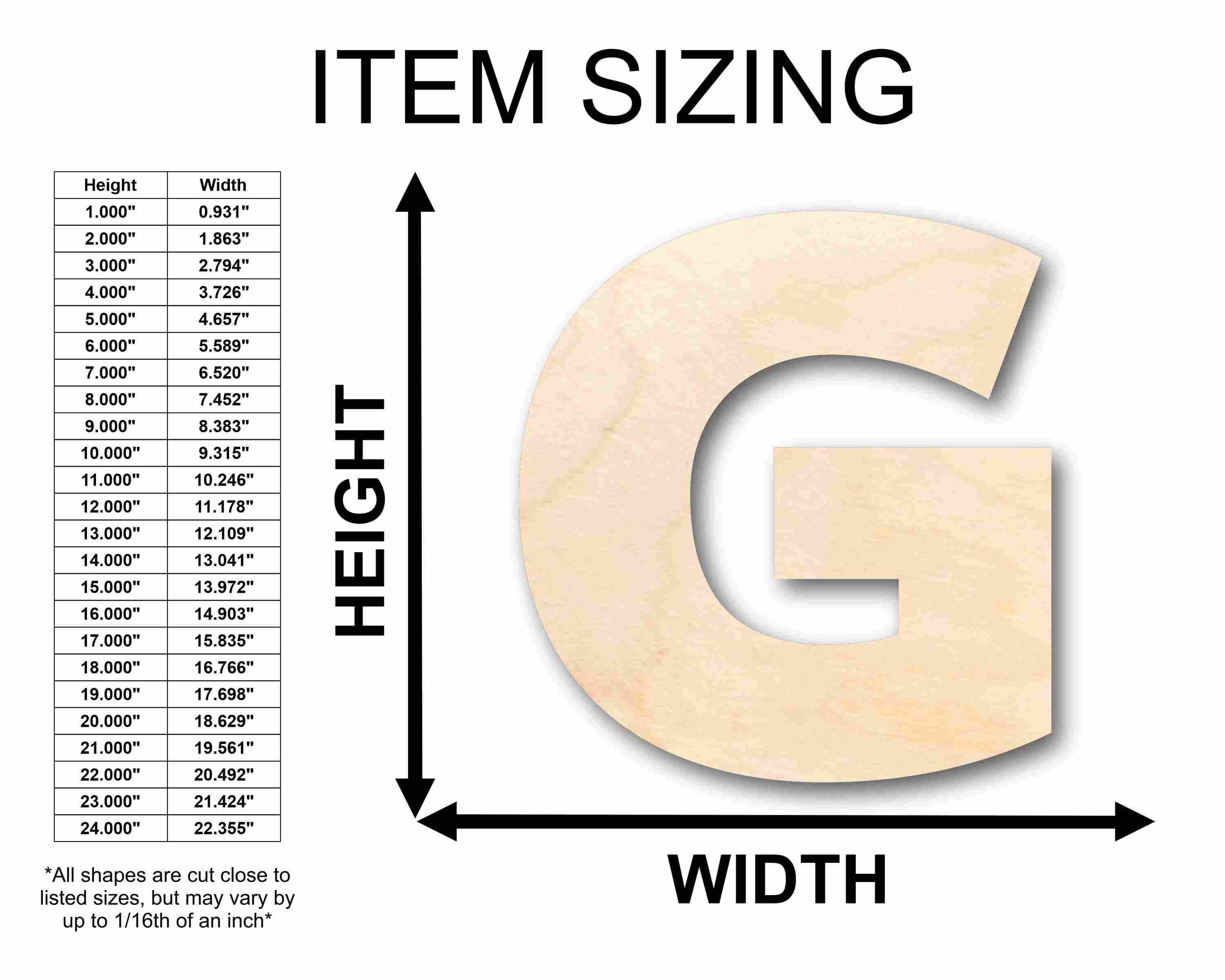DIY Unfinished Wood Block Letter G - Up to 46 Craft Projects