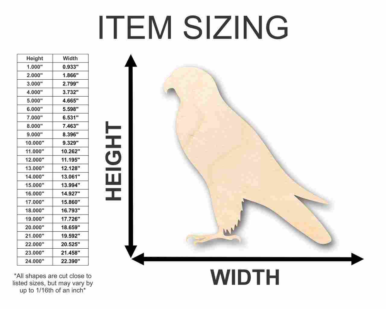 DIY Unfinished Wood Falcon Shape for Crafting up to 46 Inches