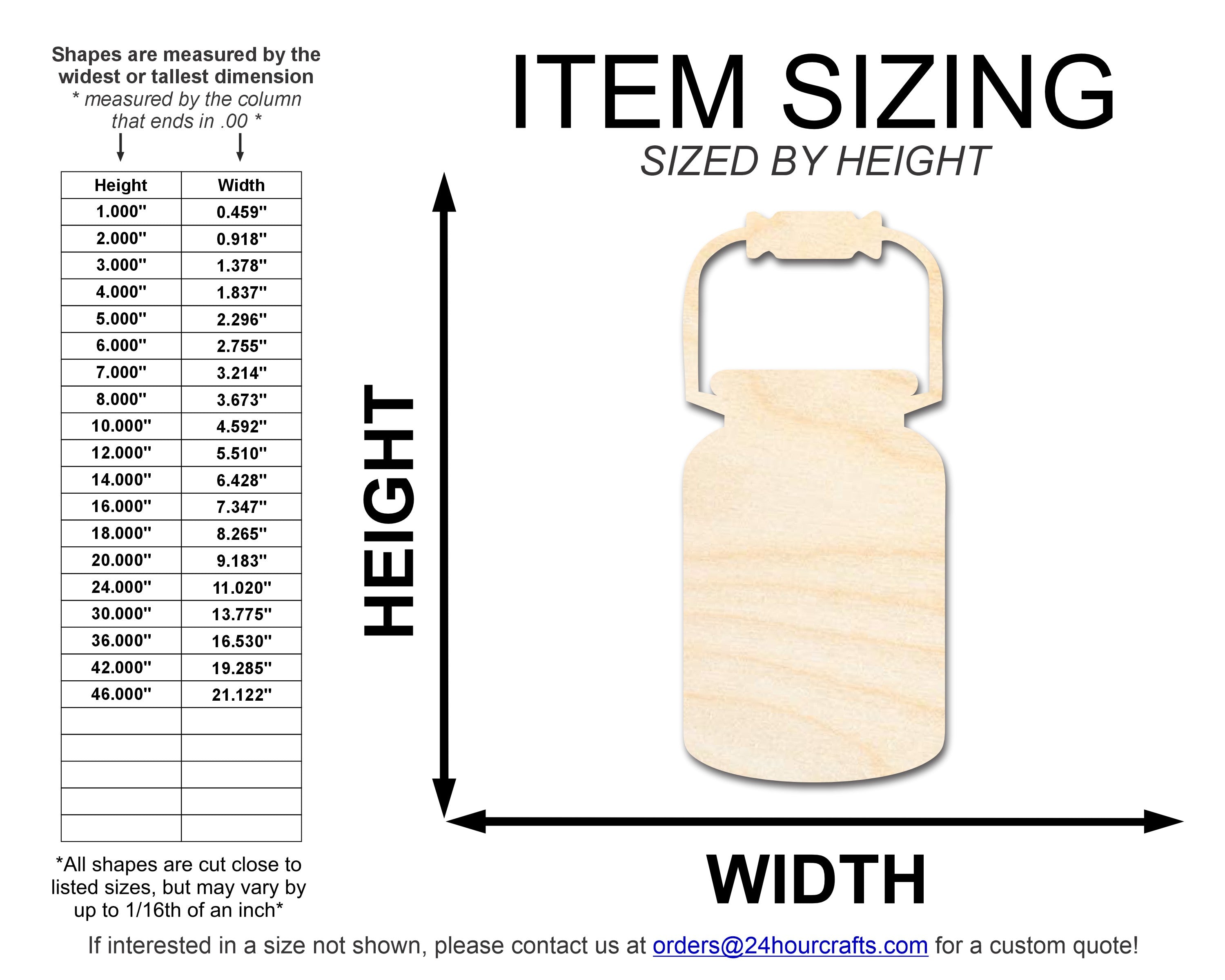 Unfinished Large Jug - Shaped Baltic Birch Wood Cutout for DIY Crafts up to 46 Inches
