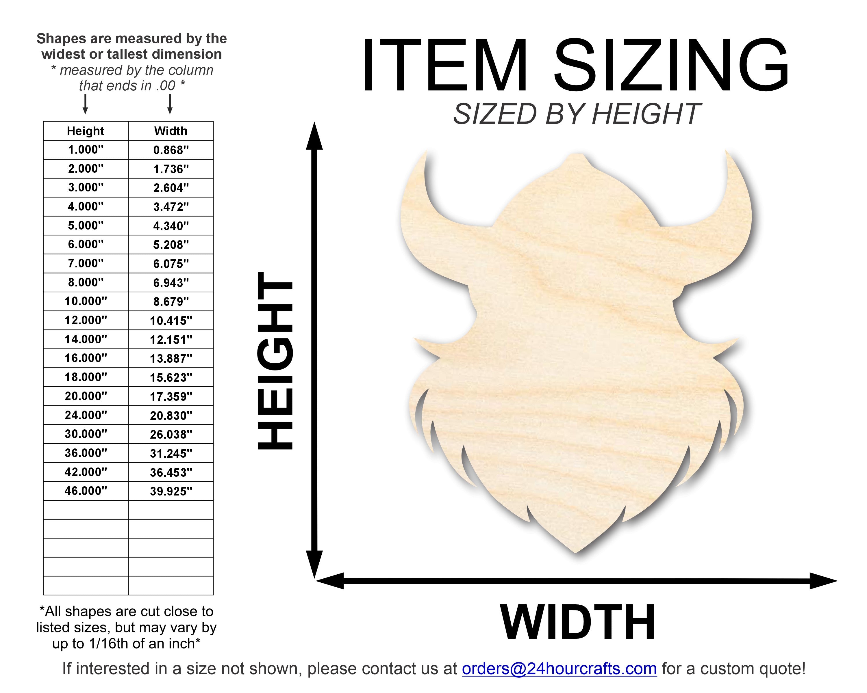DIY Unfinished Baltic Birch Viking Mascot Shape Cutout up to 46 Inches