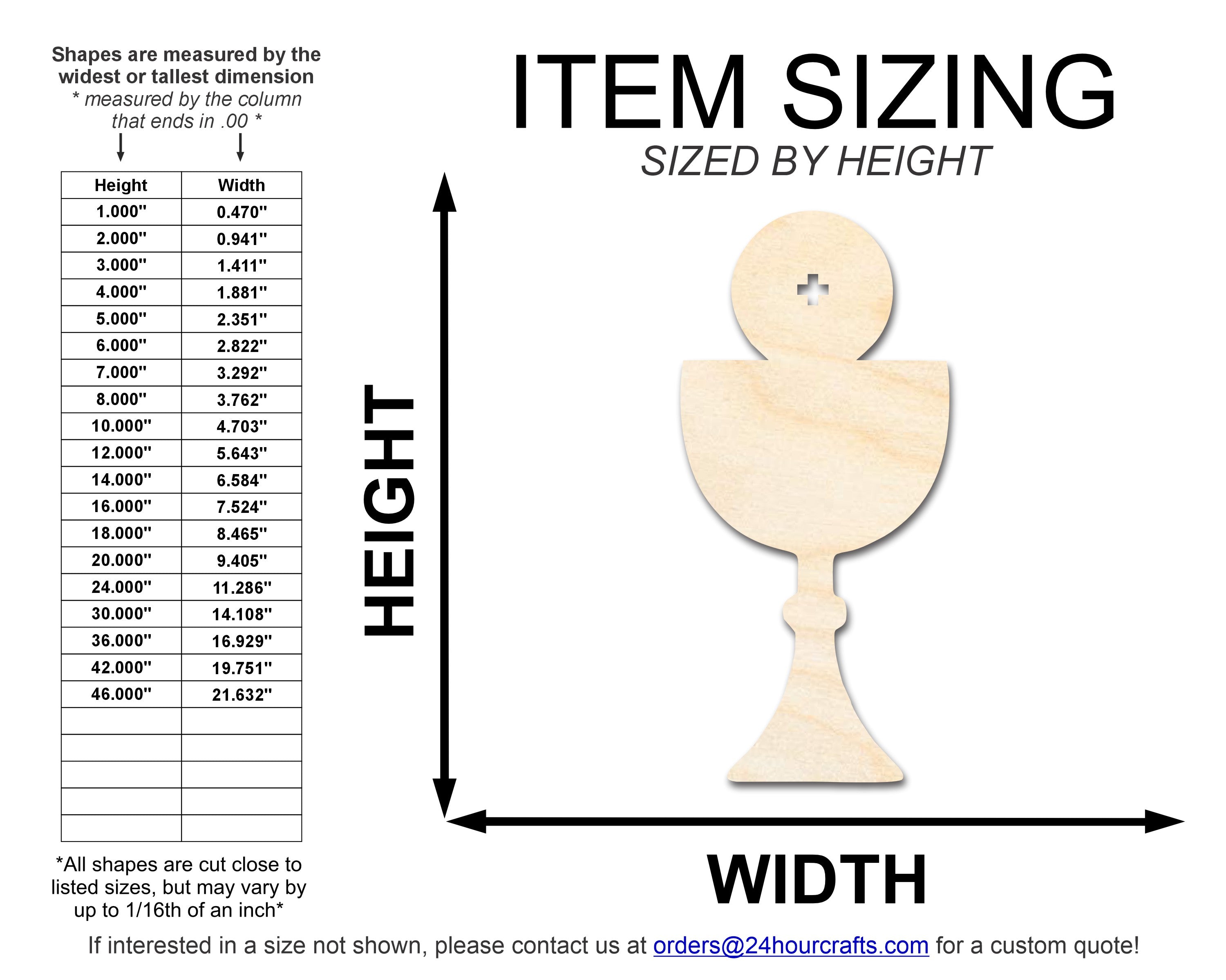 Unfinished Baltic Birch Host and Chalice DIY Craft Cutouts up to 46 Inches