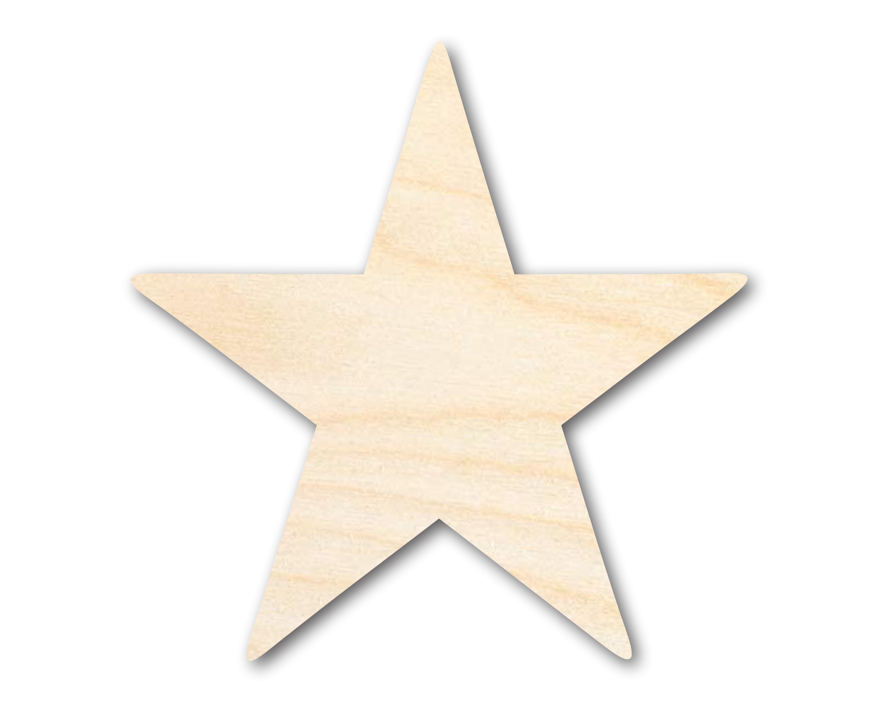 Unfinished DIY Celestial Wood Star Shape Craft Cutout with Sizes Up to 36 Inches