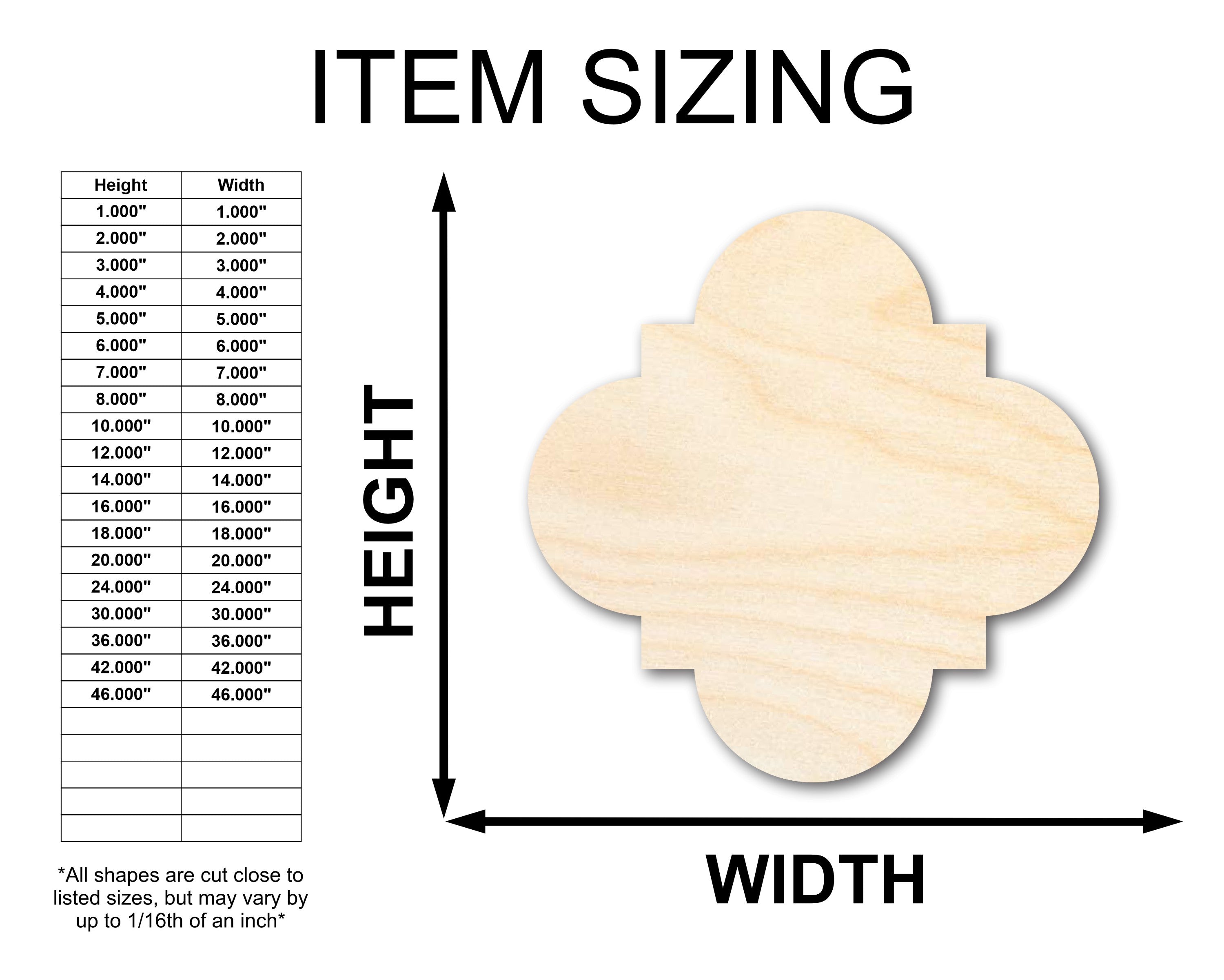 Unfinished Wood Quatrefoil Shape Craft Supplies for Up to 46 DIY Projects