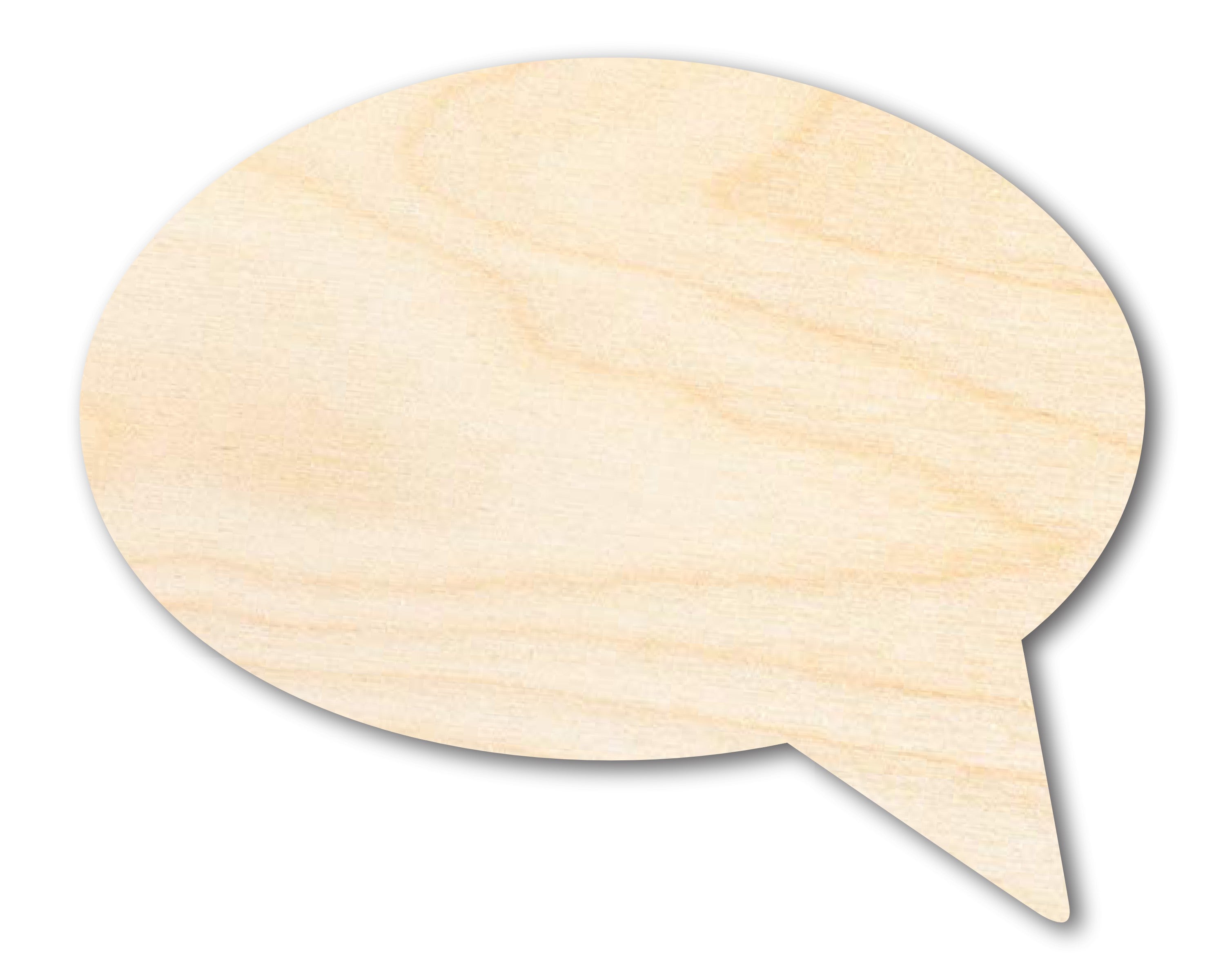 Unfinished DIY Craft Cutout in Wood Speech Bubble Shape, Sizes Up to 46 Inches