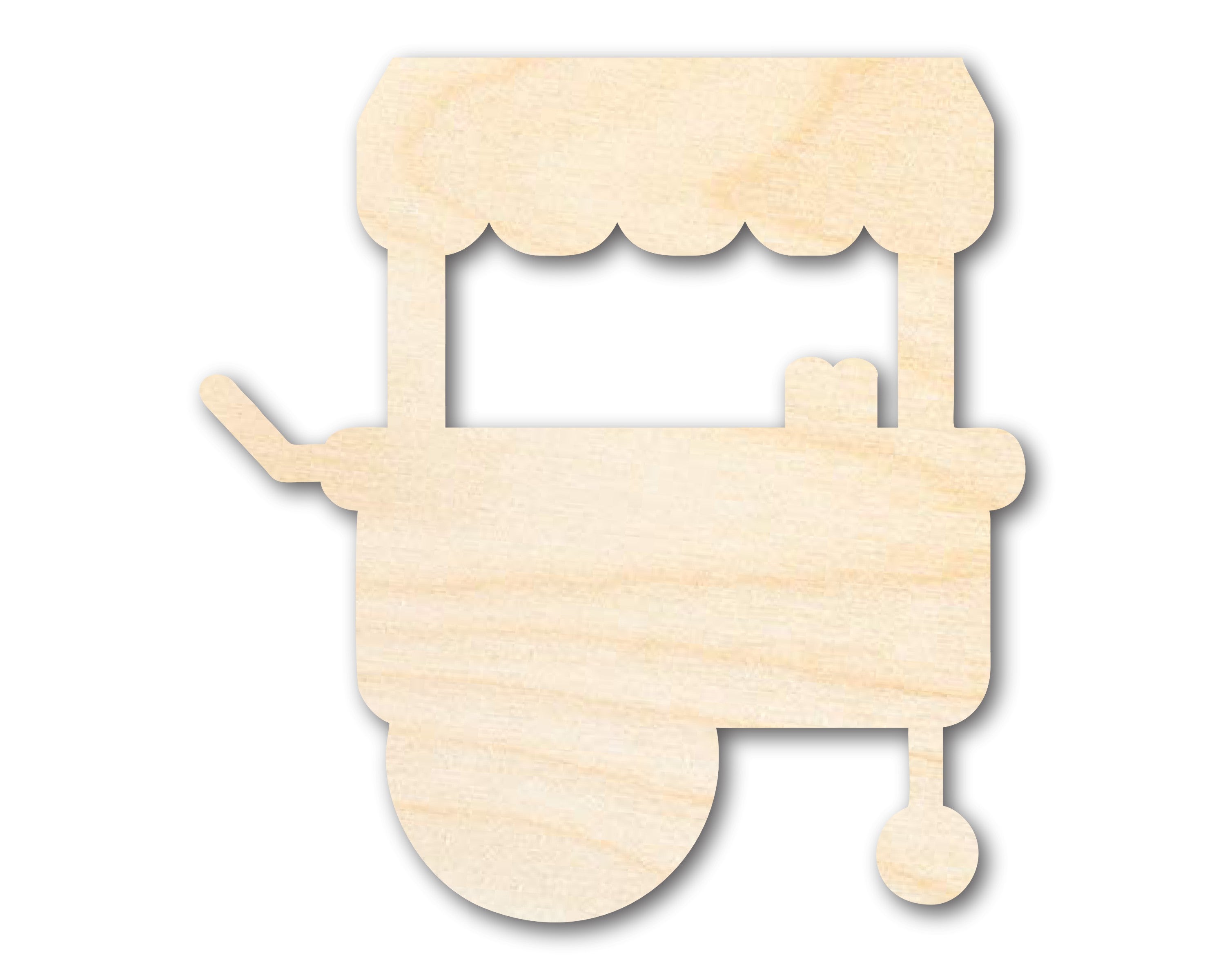 Unfinished Baltic Birch Wood Amusement Park Food Stand Shape Craft Cutout for DIY Projects up to 46 Inches