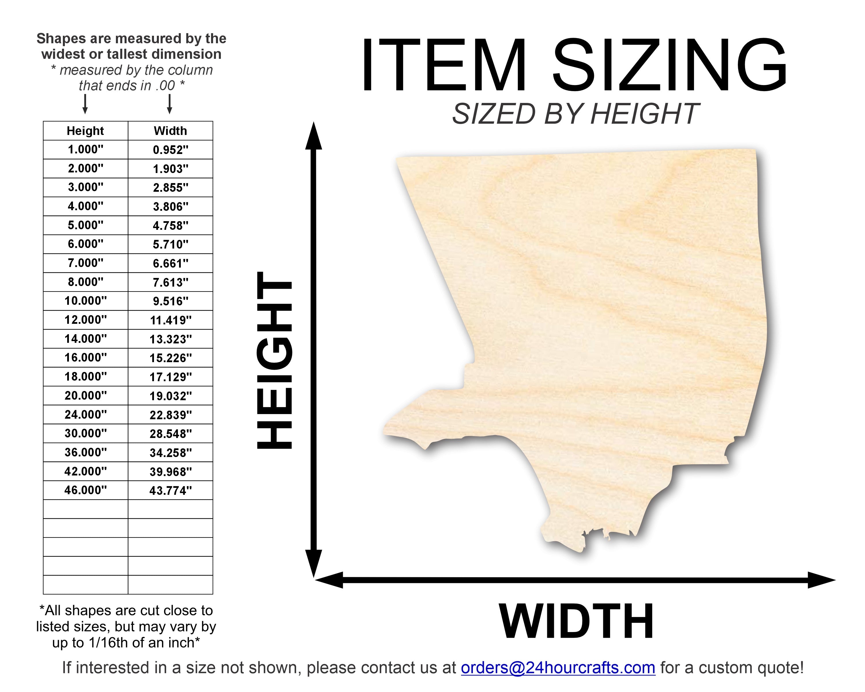 Unfinished Baltic Birch Wood Cutout in the Shape of Los Angeles LA County for DIY Crafts up to 46 Inches