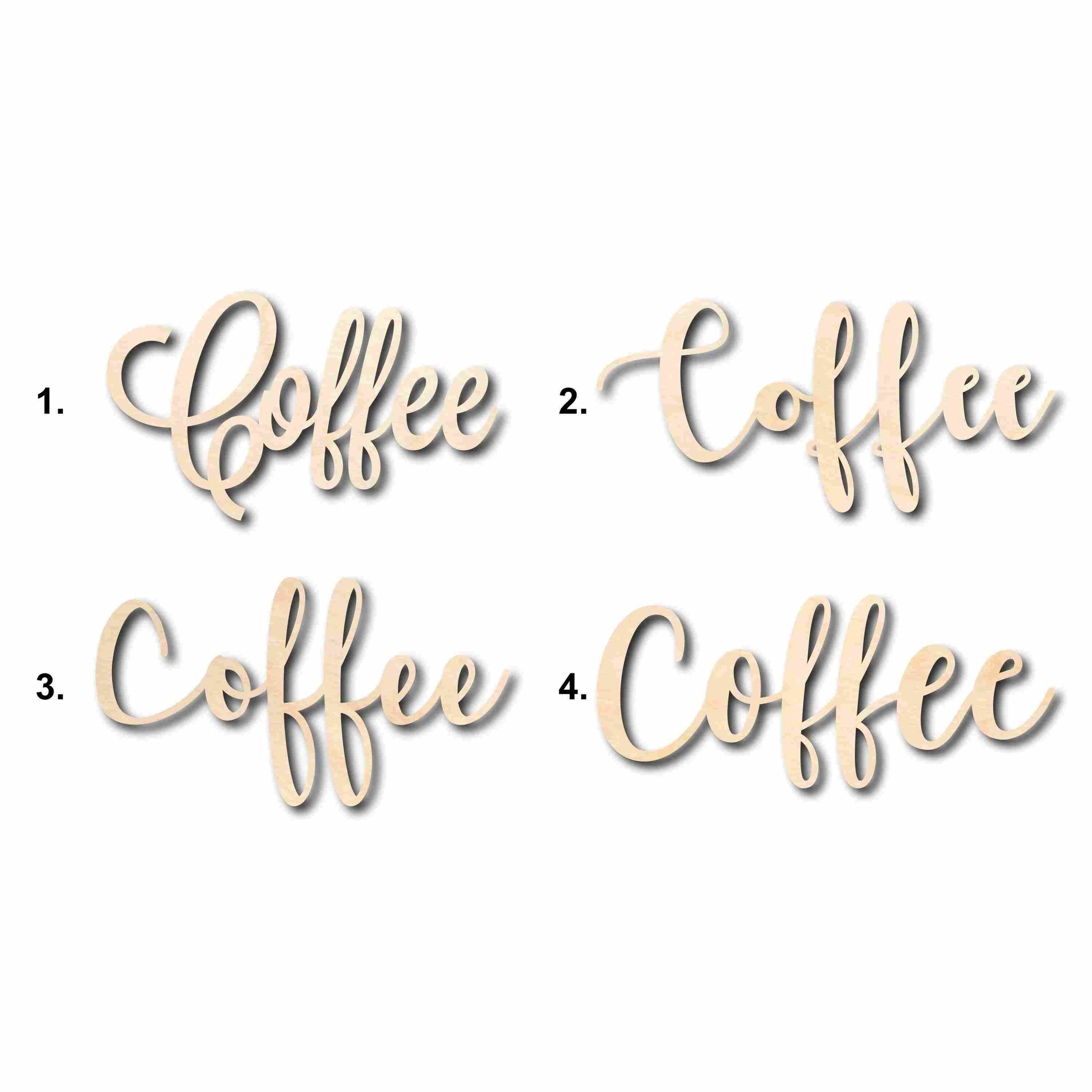 Unfinished Wood Cutout Coffee Sign for DIY Home Decor Projects