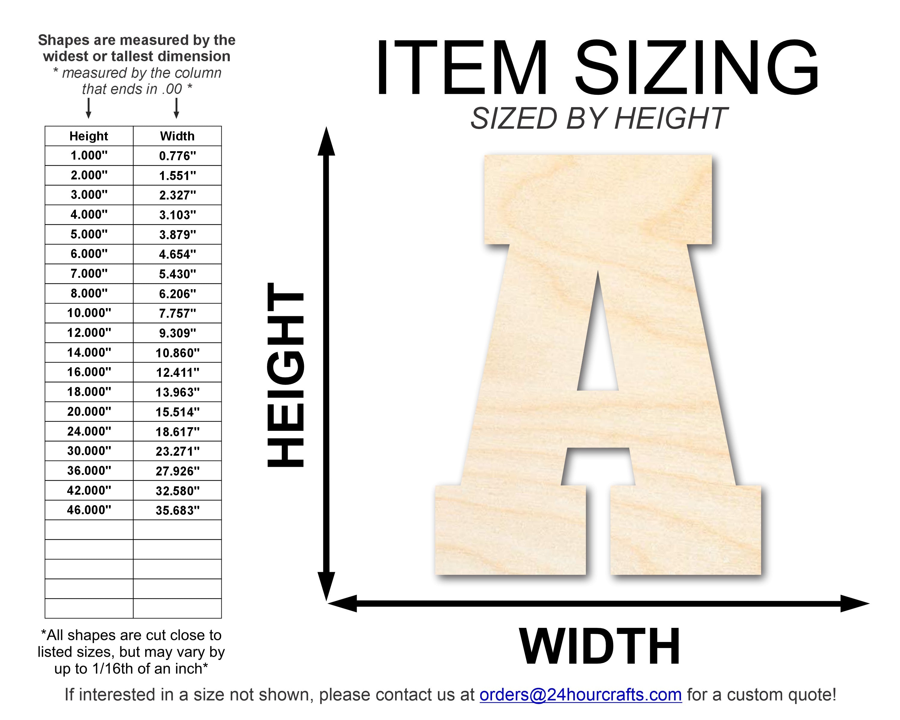 Unfinished Wood Varsity Team Font in A Shape - Ideal DIY Craft Cutout for Up to 46 DIY Projects