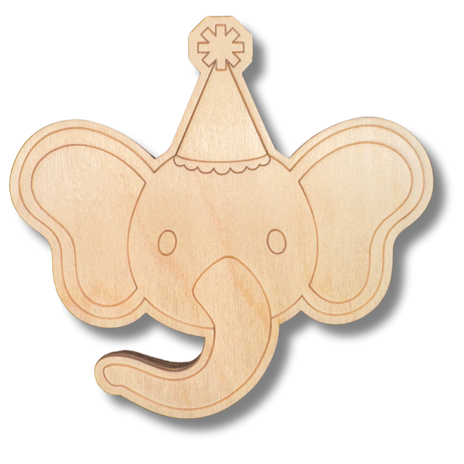 DIY Unfinished Wood Etched Elephant Shape for Birthday - Up to 30 Paint By Line Crafts