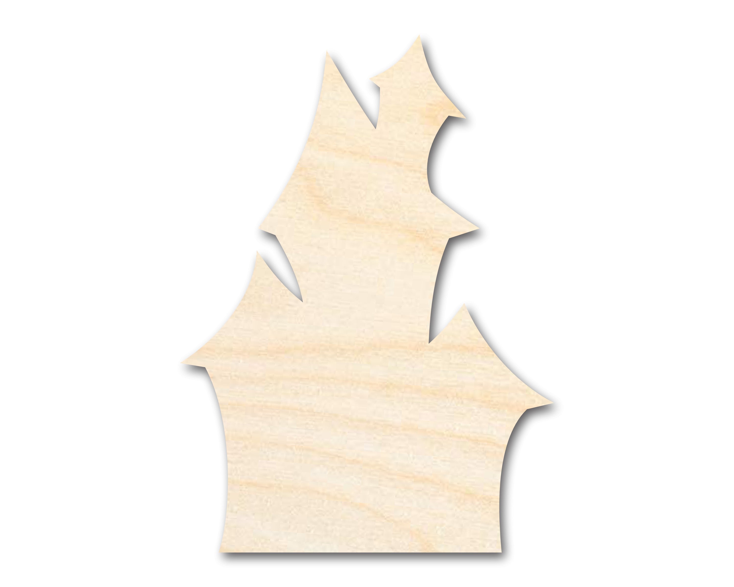Larger & Superior Unfinished Wood DIY Haunted House Shape Cutout