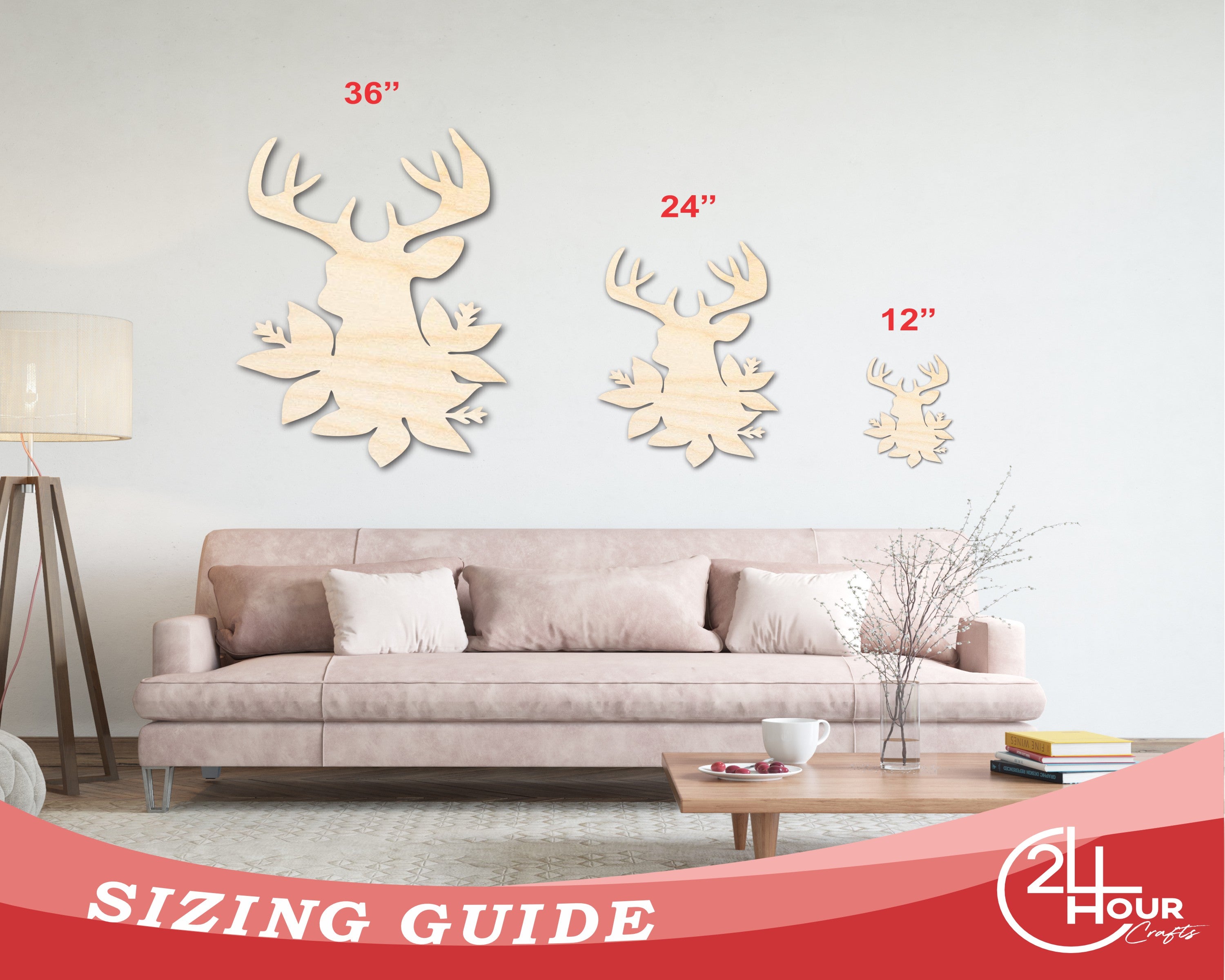 Unfinished Wood DIY Craft - Holly Reindeer Head Shape for Up to 46 Different DIY Projects