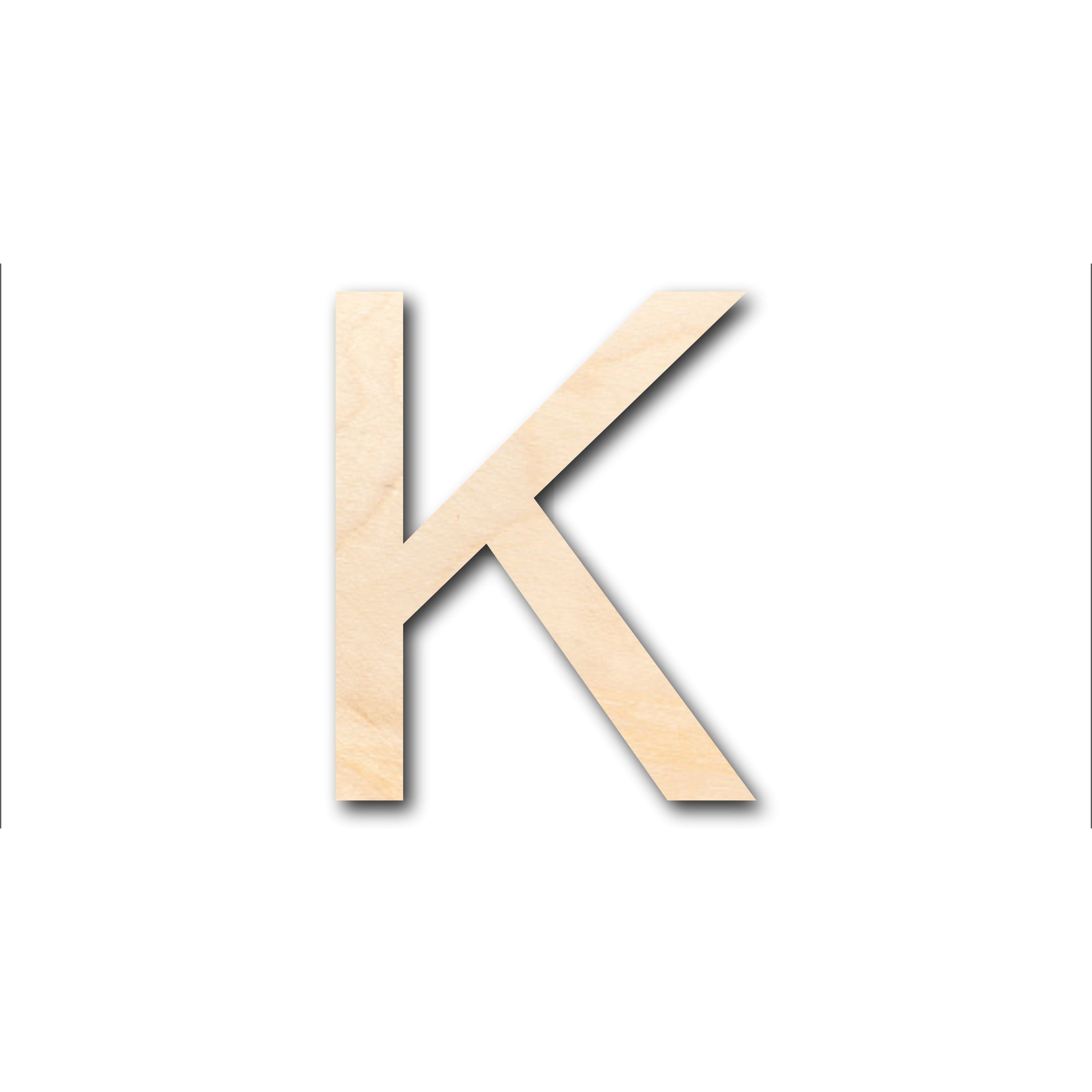 Unfinished Wood Arial Letter K Shape for Crafting - Ideal for up to 46 DIY Projects