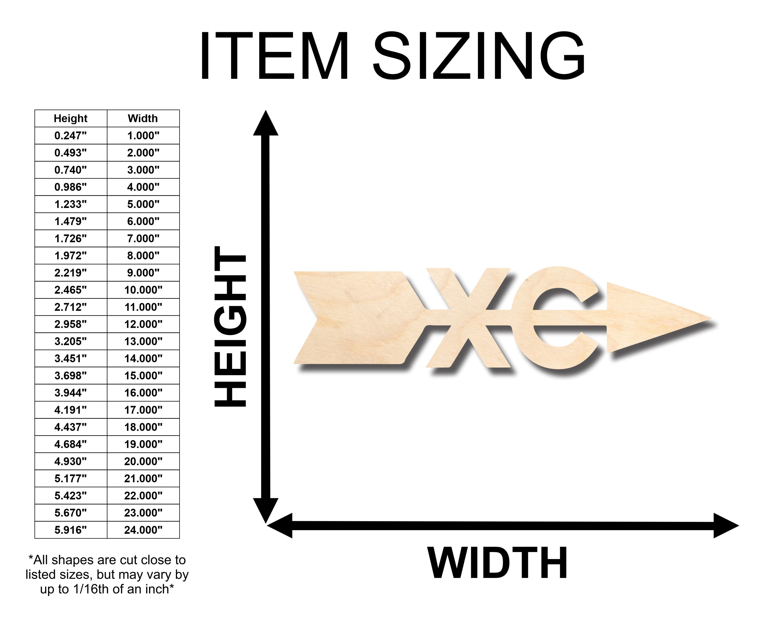 DIY Unfinished Wood Cross Country XC Shape - Craft Items up to 46
