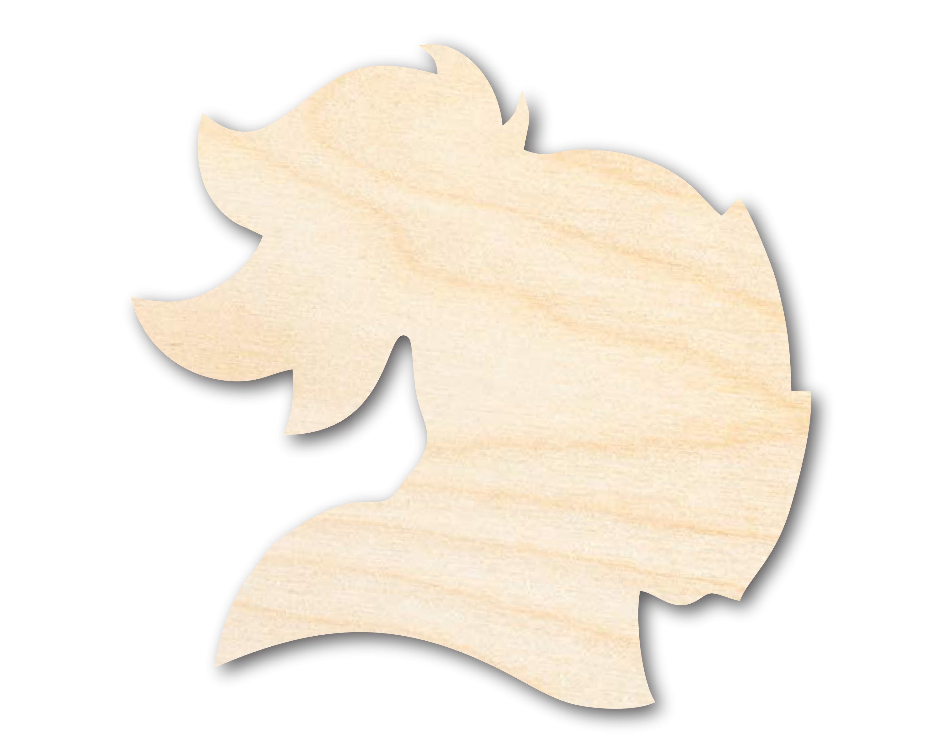 Unfinished DIY Craft Cutout of Wood Knight Mascot Shape with up to 46 DIY Possibilities