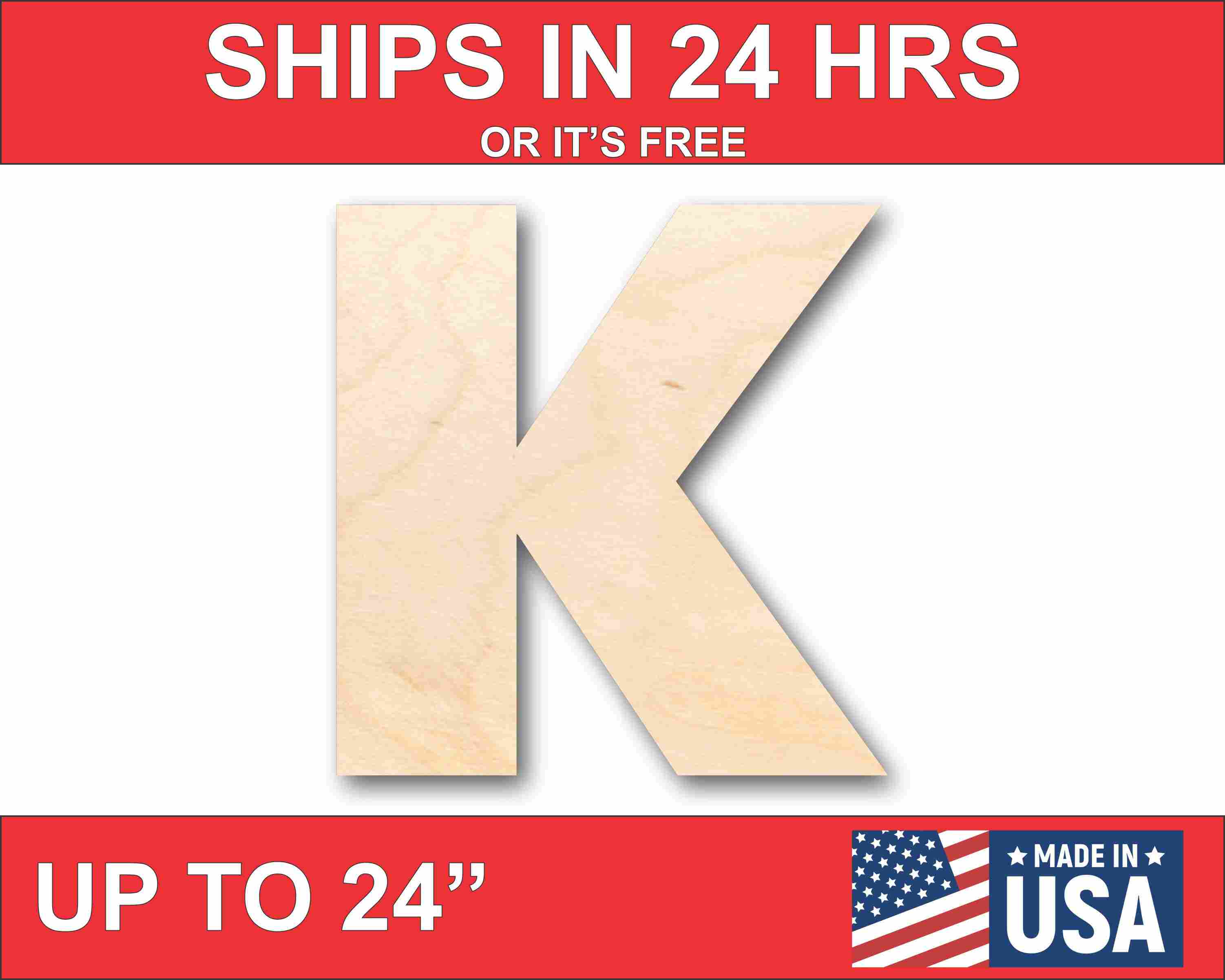DIY Unfinished Wood Block Letter K - Ideal for Crafts up to 46 Projects
