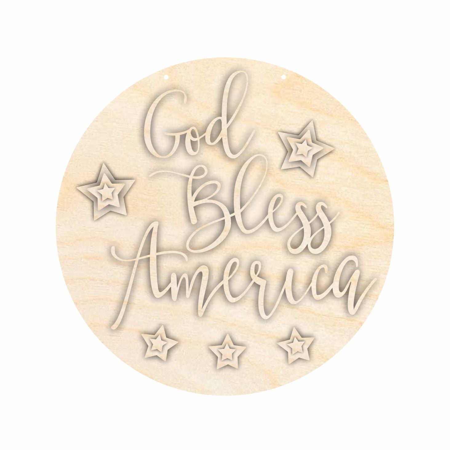 Unfinished Wood God Bless America Front Door Sign Craft Kit | 1/4-Inch Thick Wood Craft Cutouts for DIY Home Decor