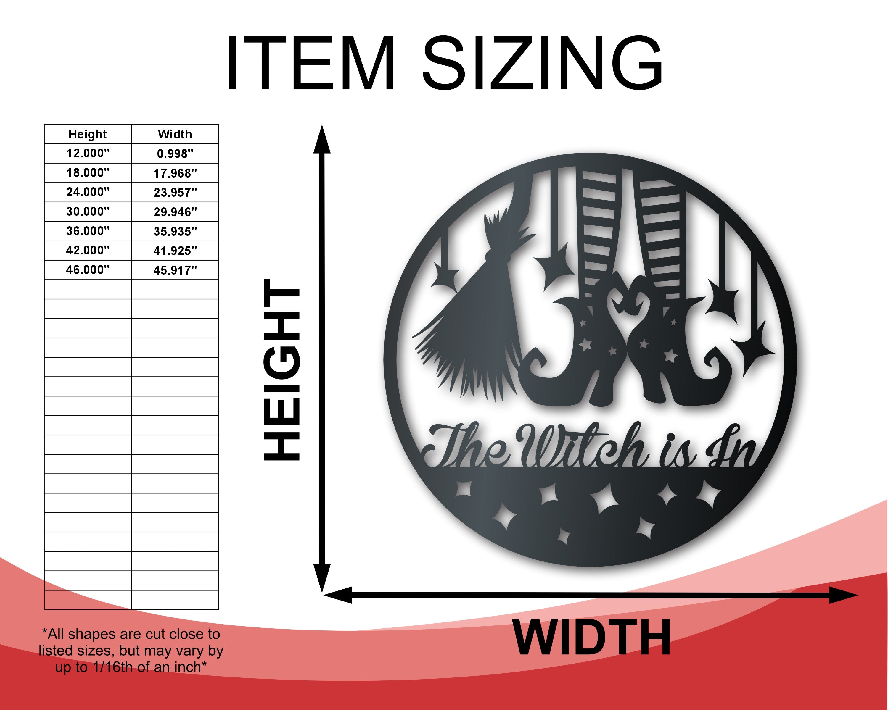 Customizable Metal Wall Art of Witch Feet and Broom for Indoor and Outdoor Halloween Decor with Up to 36 Sizes and Over 20 Color Choices