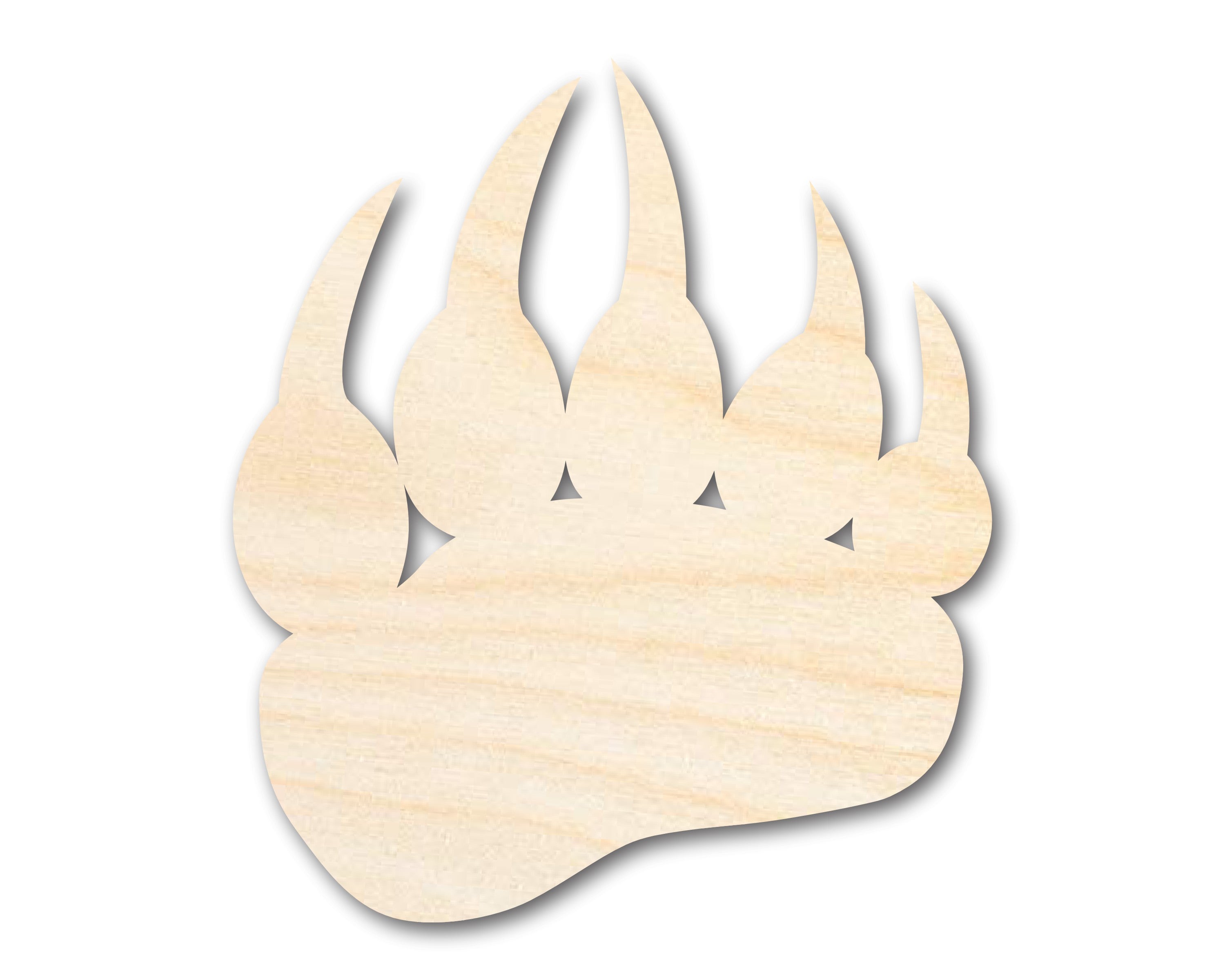 Unfinished Wood Wildlife Craft - Bear Paw Shape for Up to 46 DIY Projects