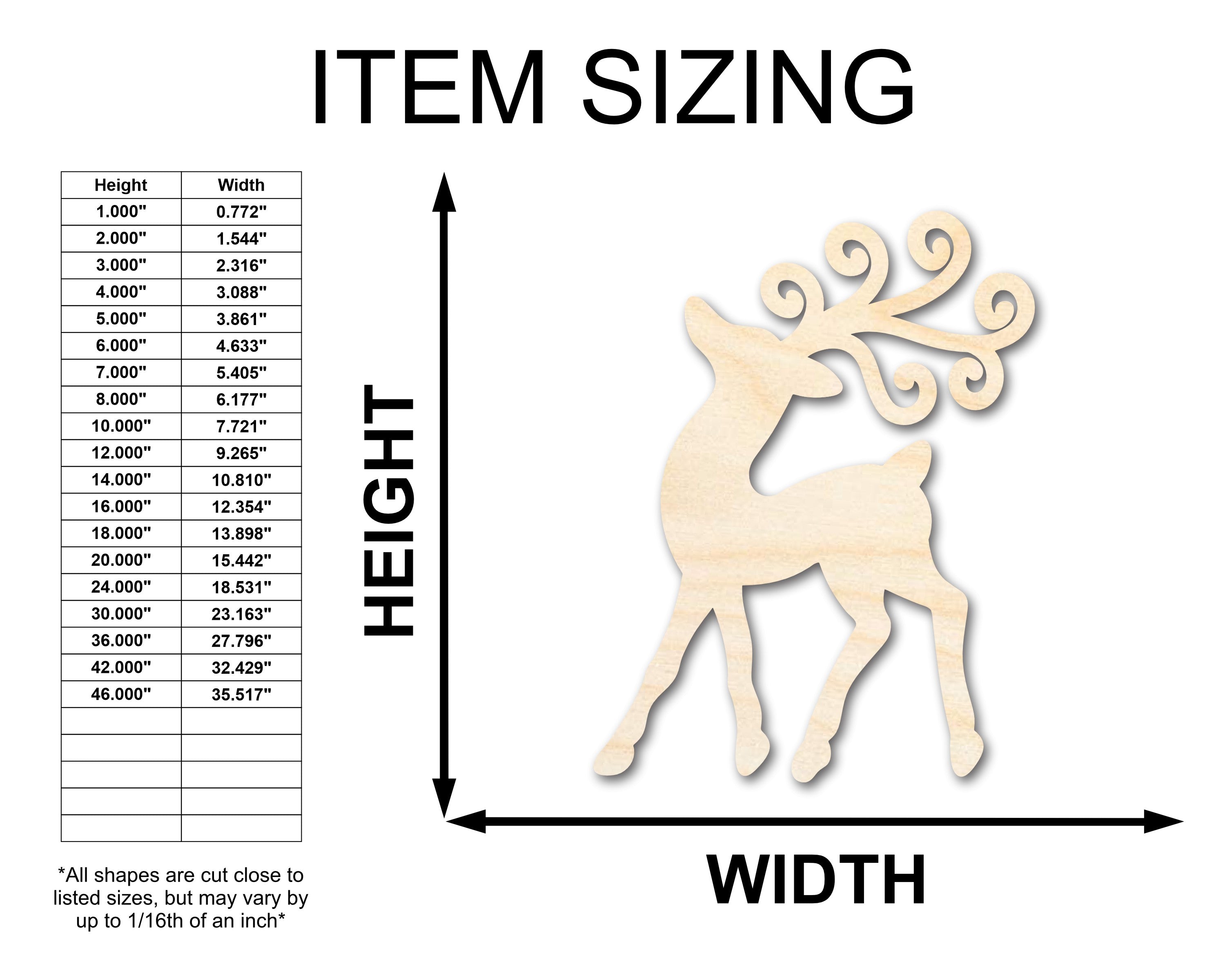 DIY Unfinished Wood Reindeer Shape Crafts up to 46 Pieces