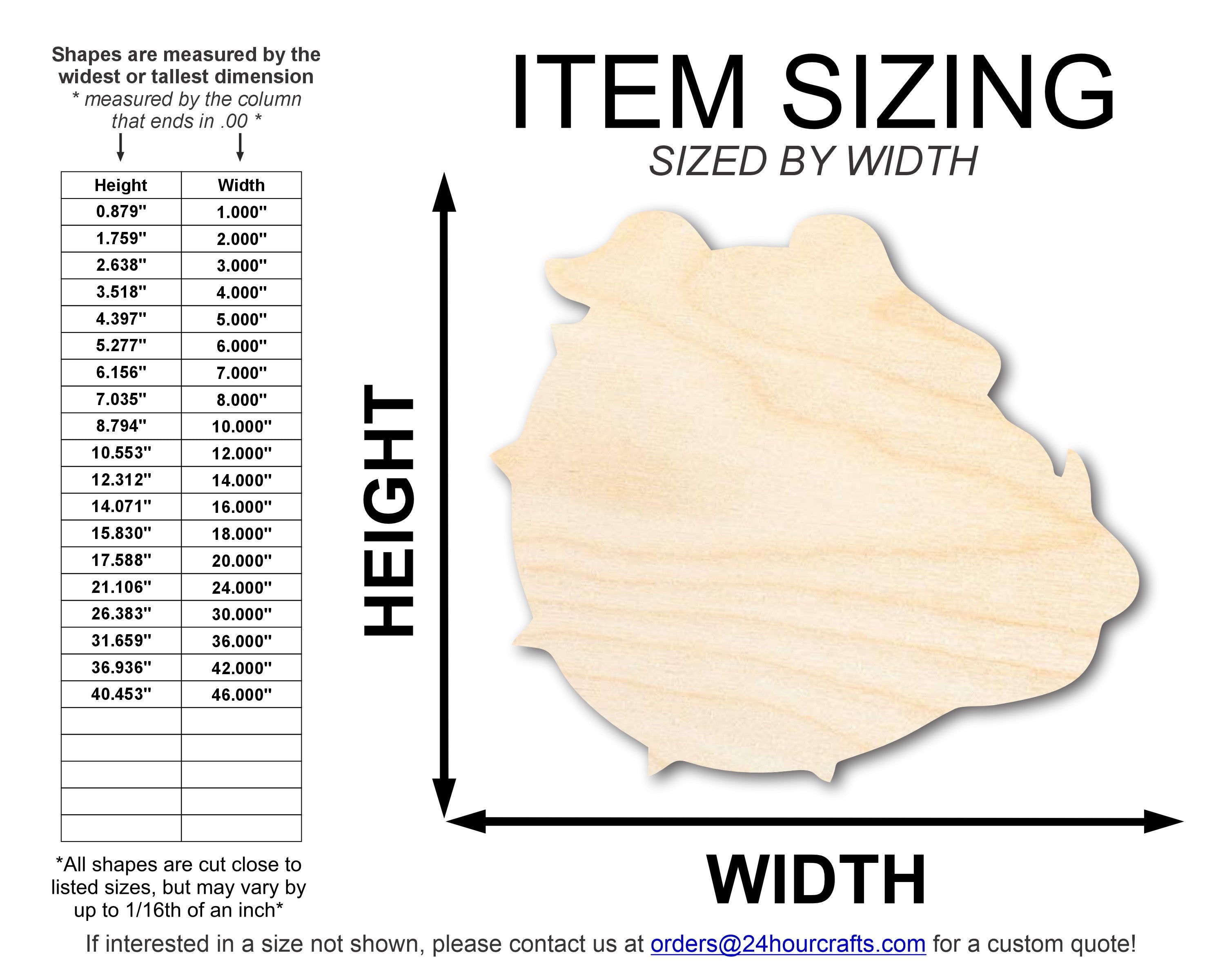 Unfinished DIY Craft Cutout of Wood Bulldog Mascot Shape with Up to 46 DIY Options