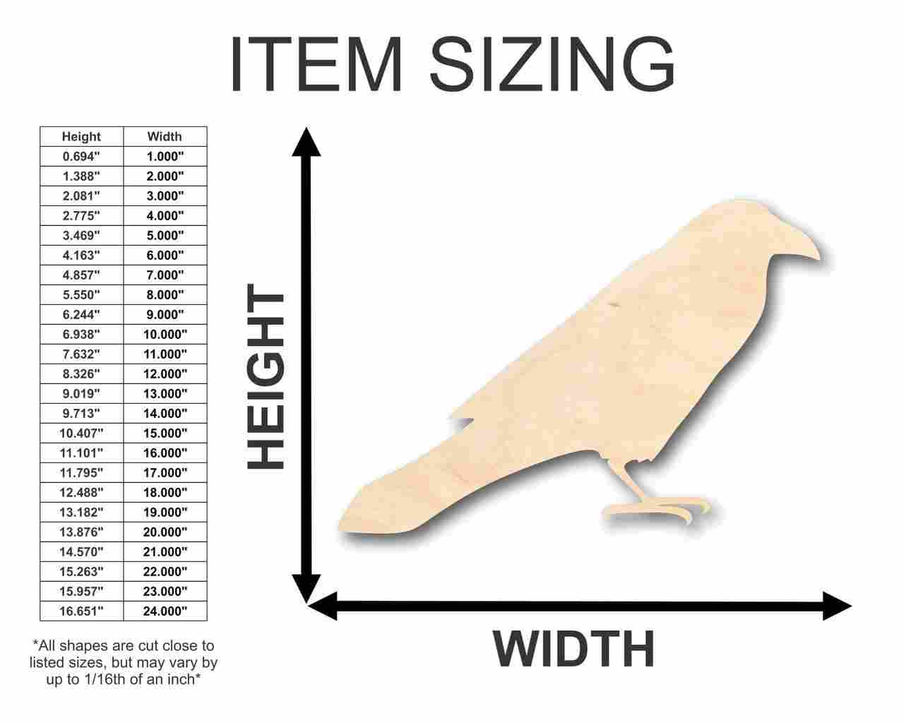 DIY Unfinished Wood Raven Shape for Wildlife and Craft Projects (Up to 46 Inches)