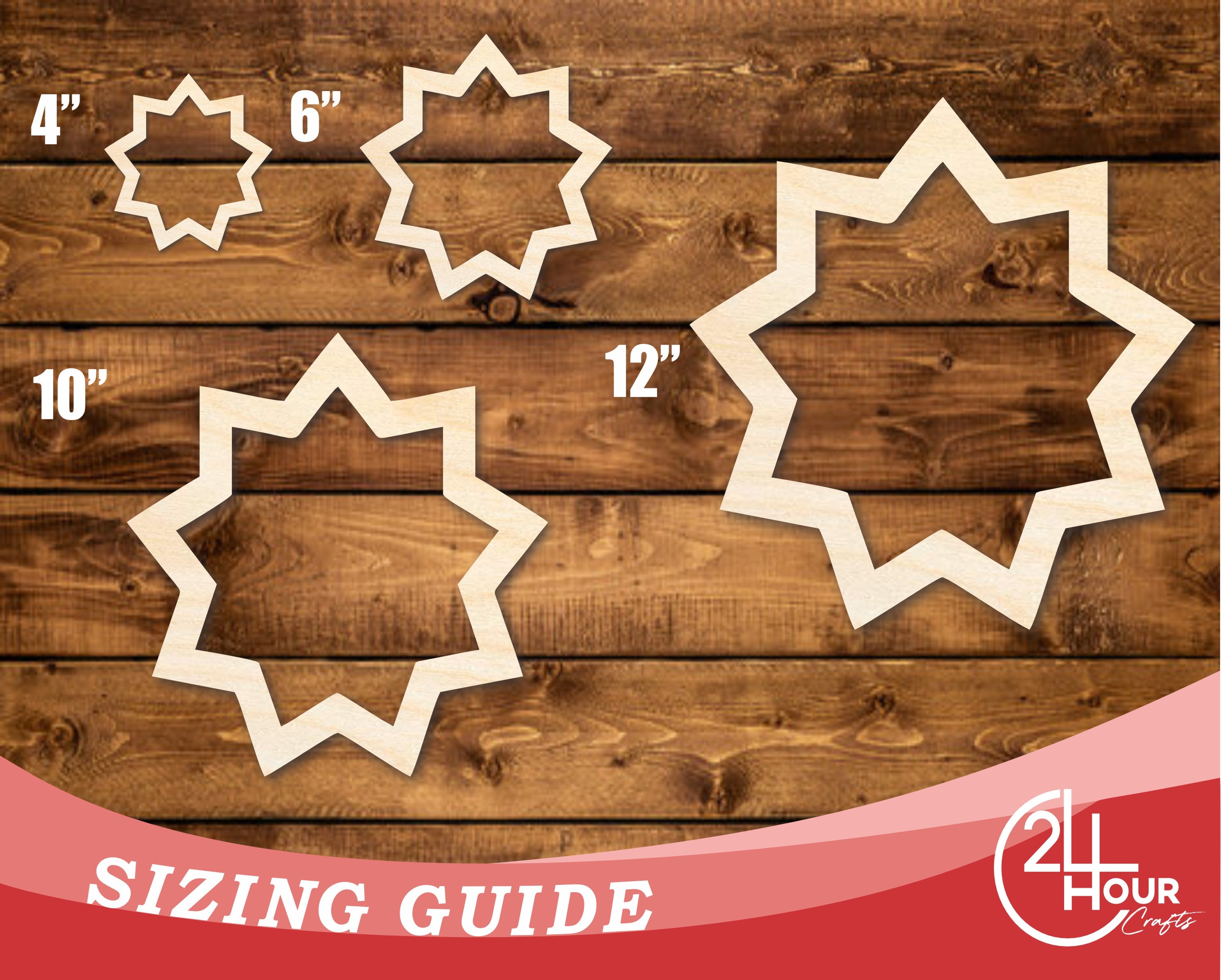 Unfinished DIY Craft Cutout of Baha'i Symbol Shape - Up to 46 Inches for Various DIY Projects
