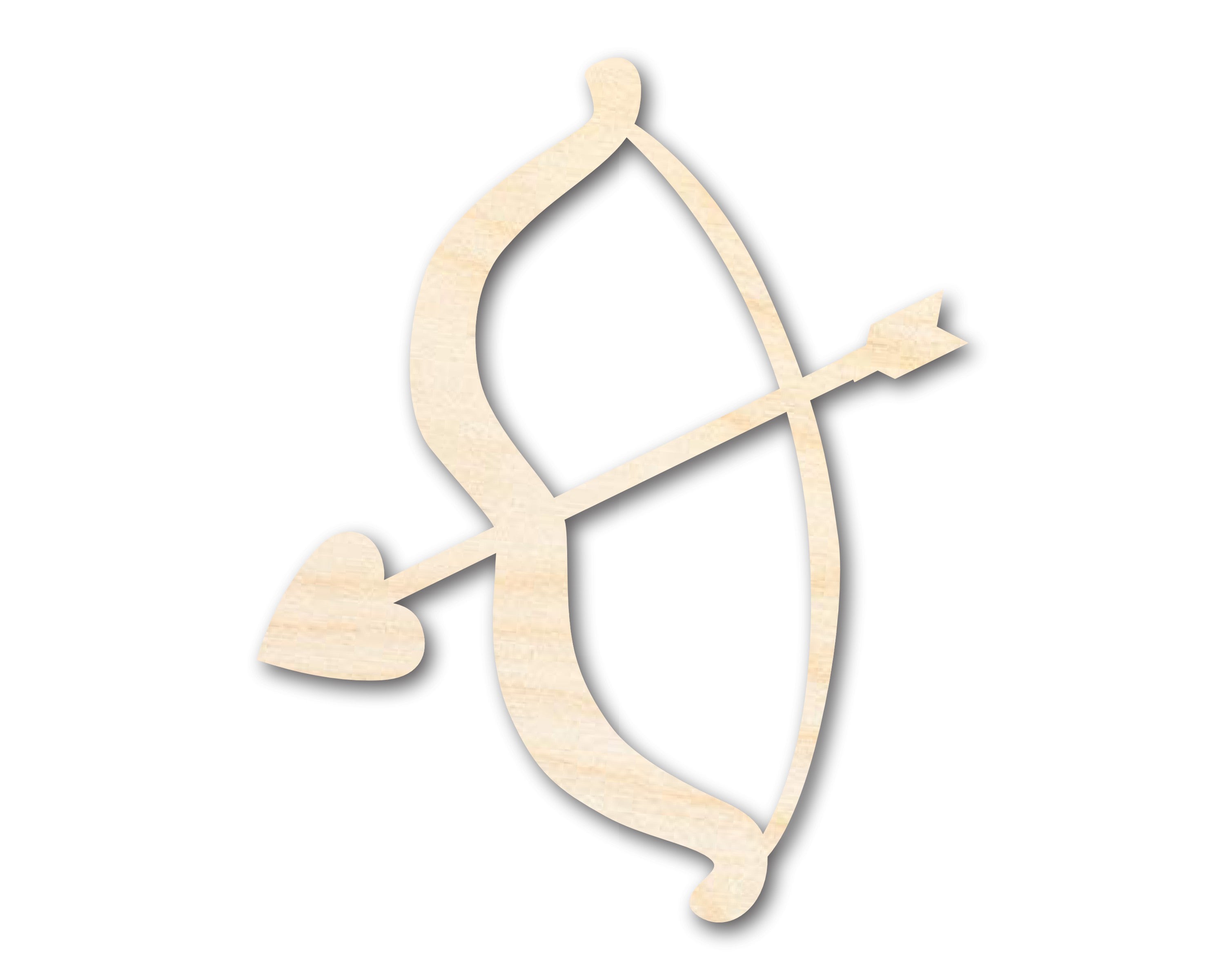 Unfinished Baltic Birch Wood Heart, Bow, and Arrow Shape DIY Craft Cutouts - Up to 46 Inches for Multiple DIY Projects