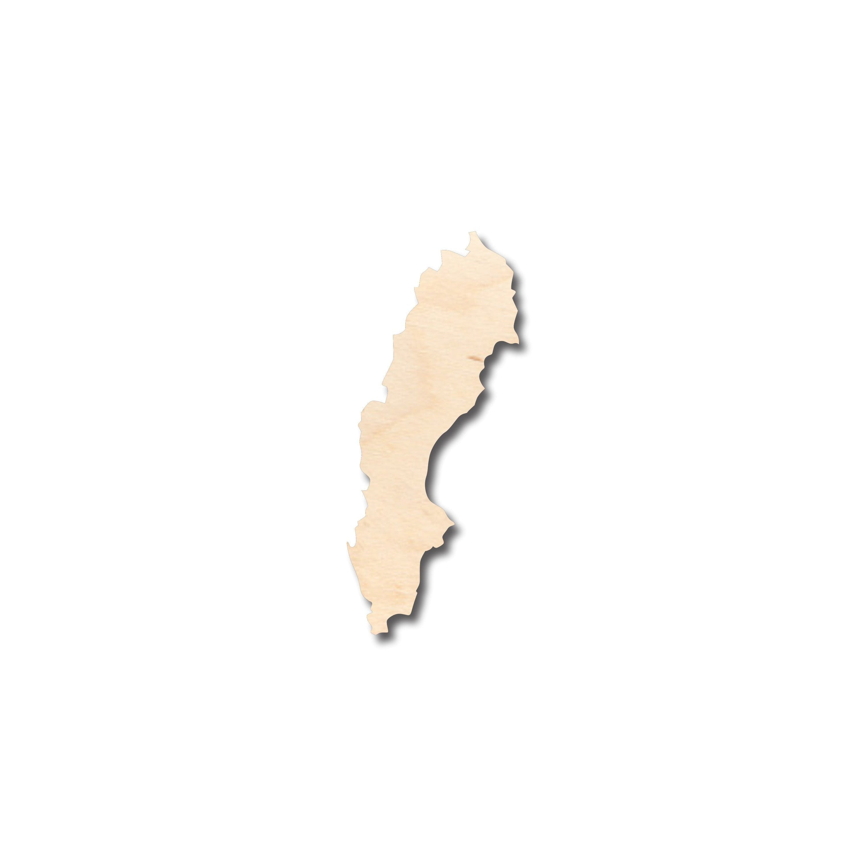 DIY Unfinished Sweden Country Shape Wood Crafts up to 46 Pieces