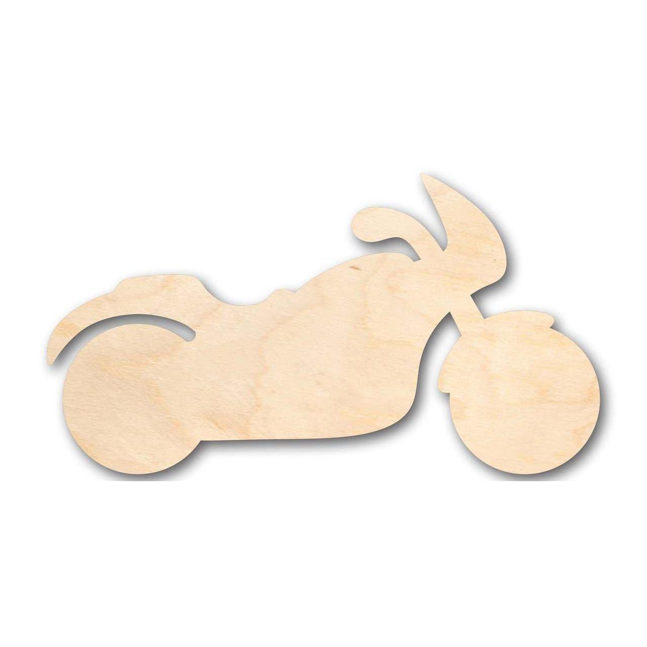 Unfinished Wood Motorcycle - Shaped DIY Craft Supplies for Bikers, Available in Sizes Up to 46 Inches for Various DIY Projects