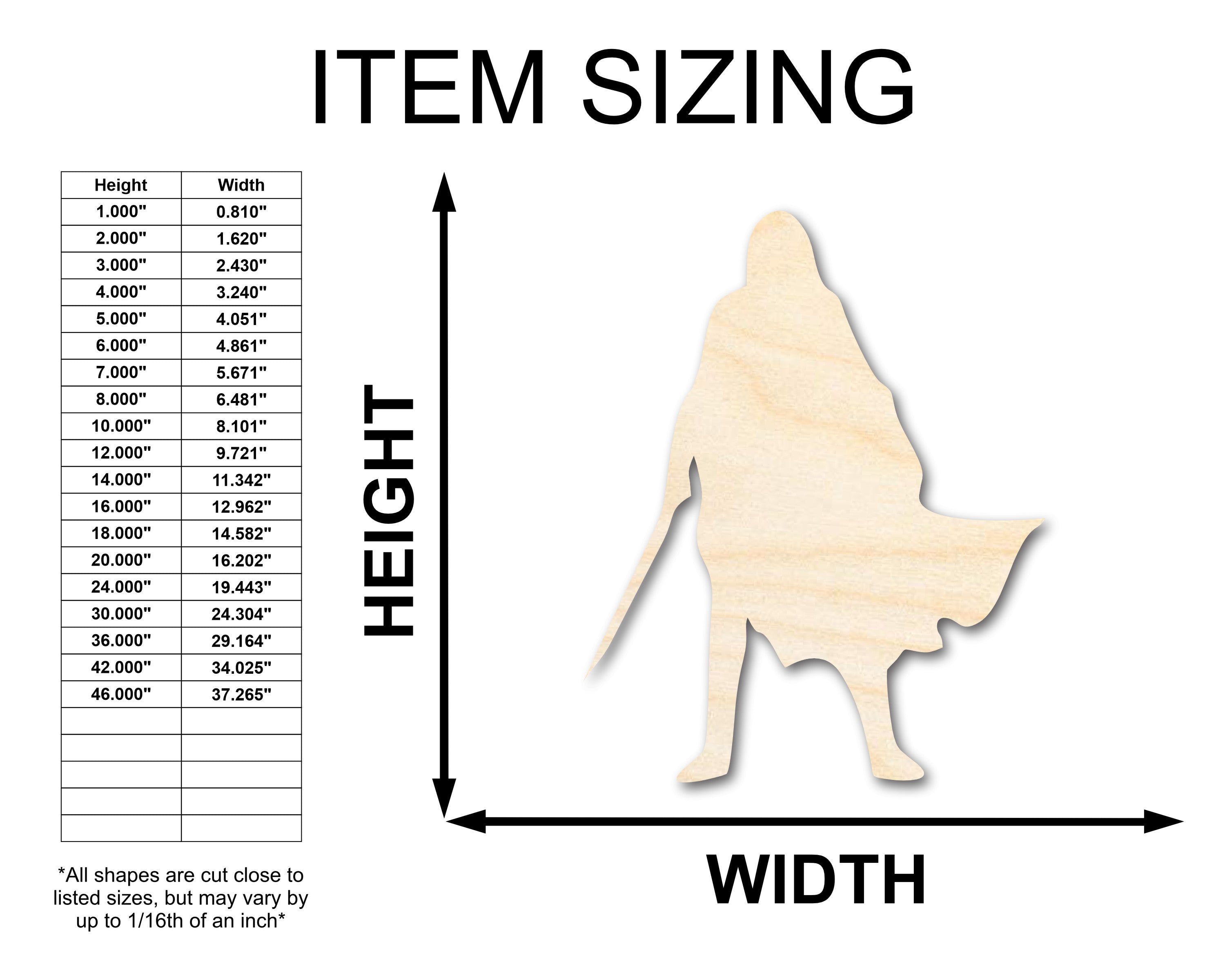 Unfinished Baltic Birch Wood Cloak and Dagger Shapes - Craft Items up to 46 Inches